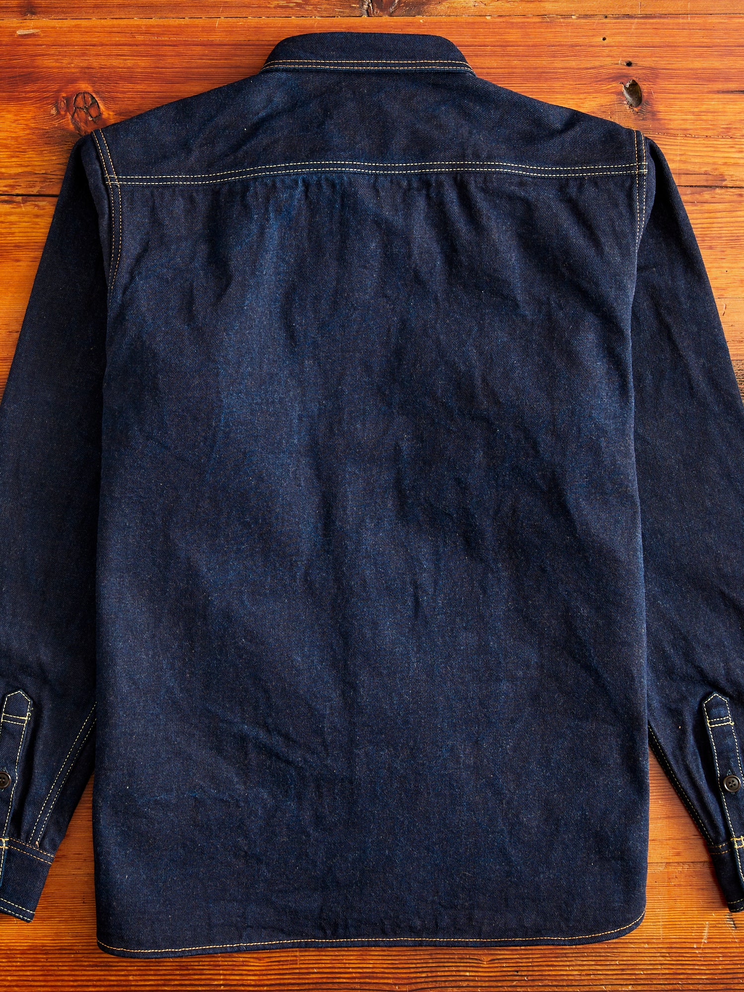 Aishibuzome Selvedge Denim Work Shirt in Indigo - Image 10