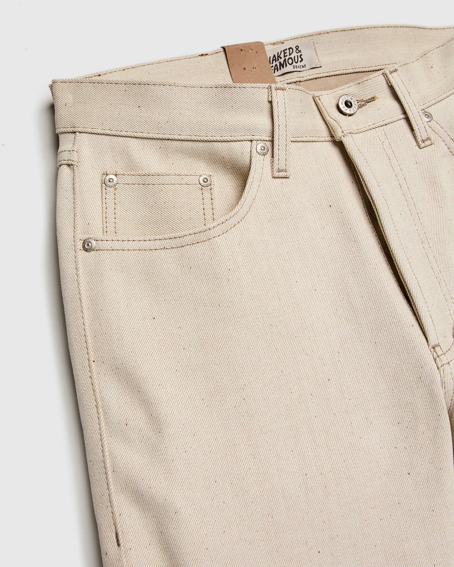 "All Natural Foxfibre" 13.6oz Ecru Selvedge Denim - Weird Guy Fit - Image 6