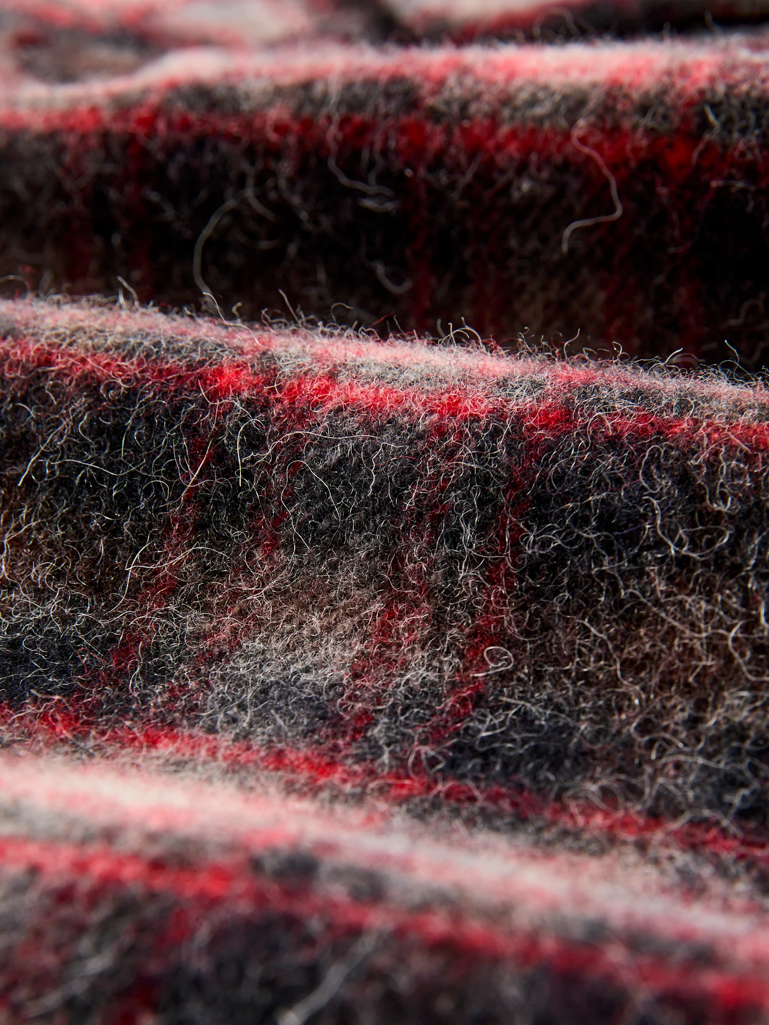 Alpaca Shaggy Western Button-Down Shirt in Black/Red - Image 8