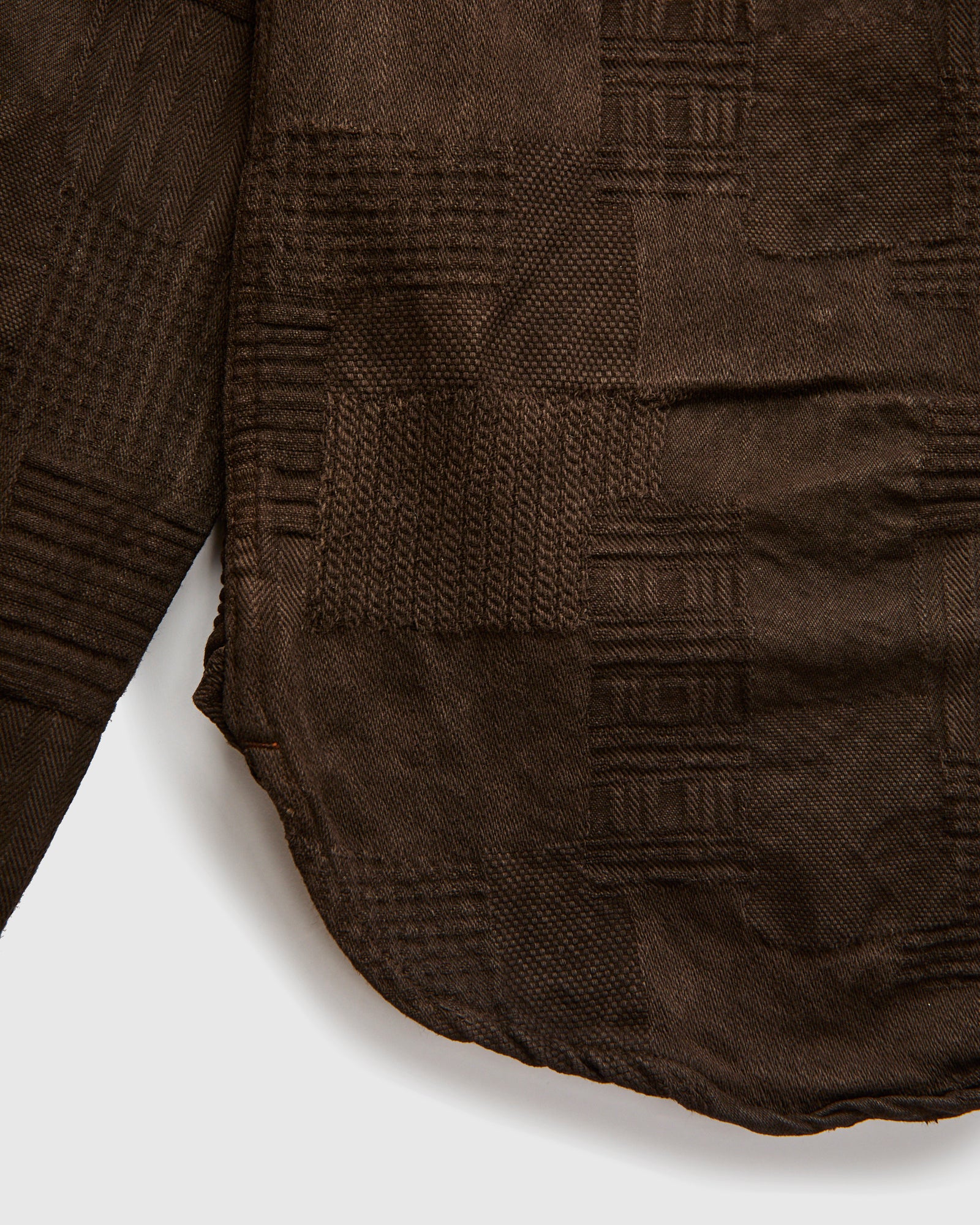 "Amami Dorozome" Boro Workshirt in Dark Brown - Image 6