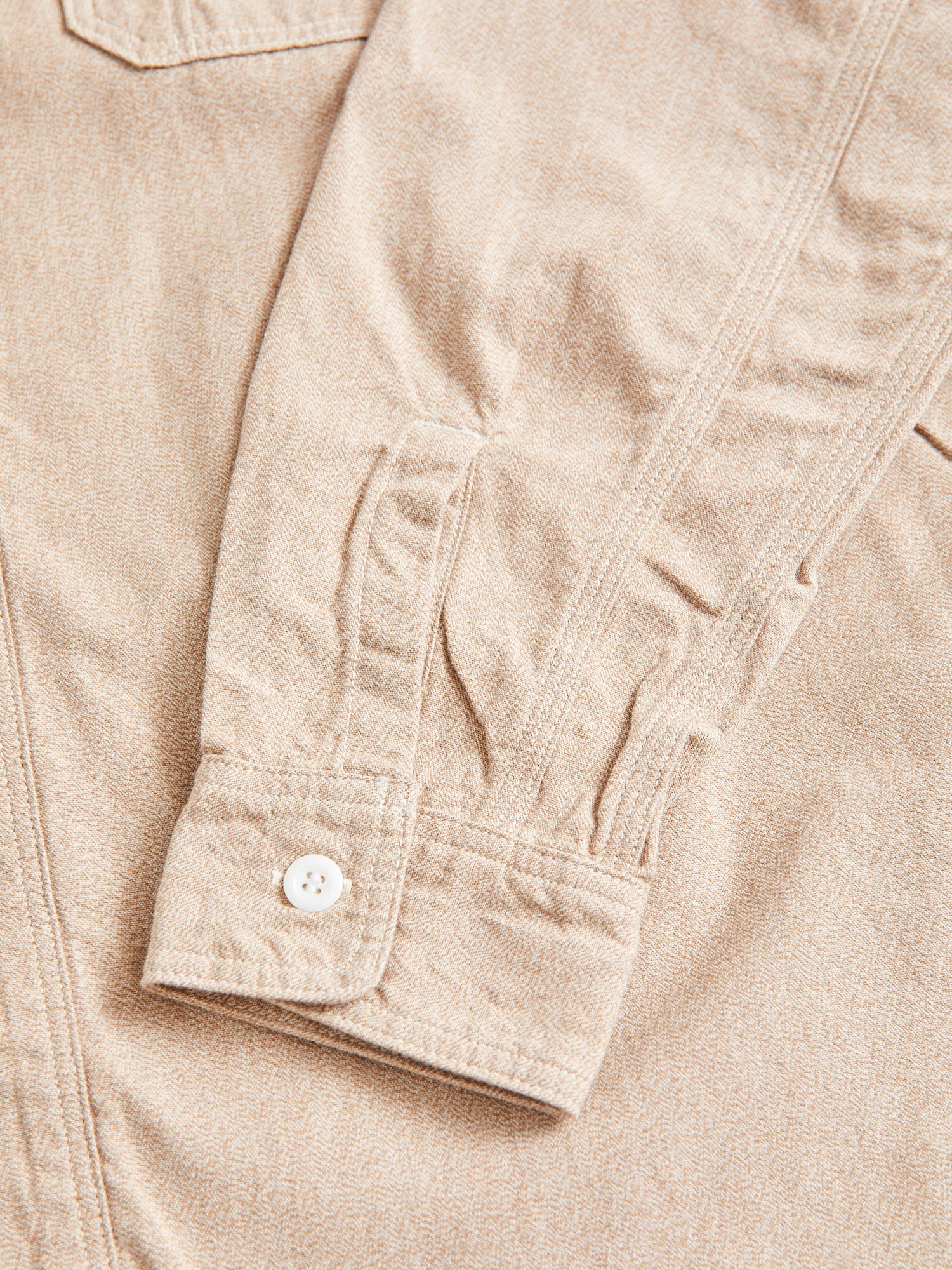 Archaic Chambray Work Shirt in Covert Beige - Image 6