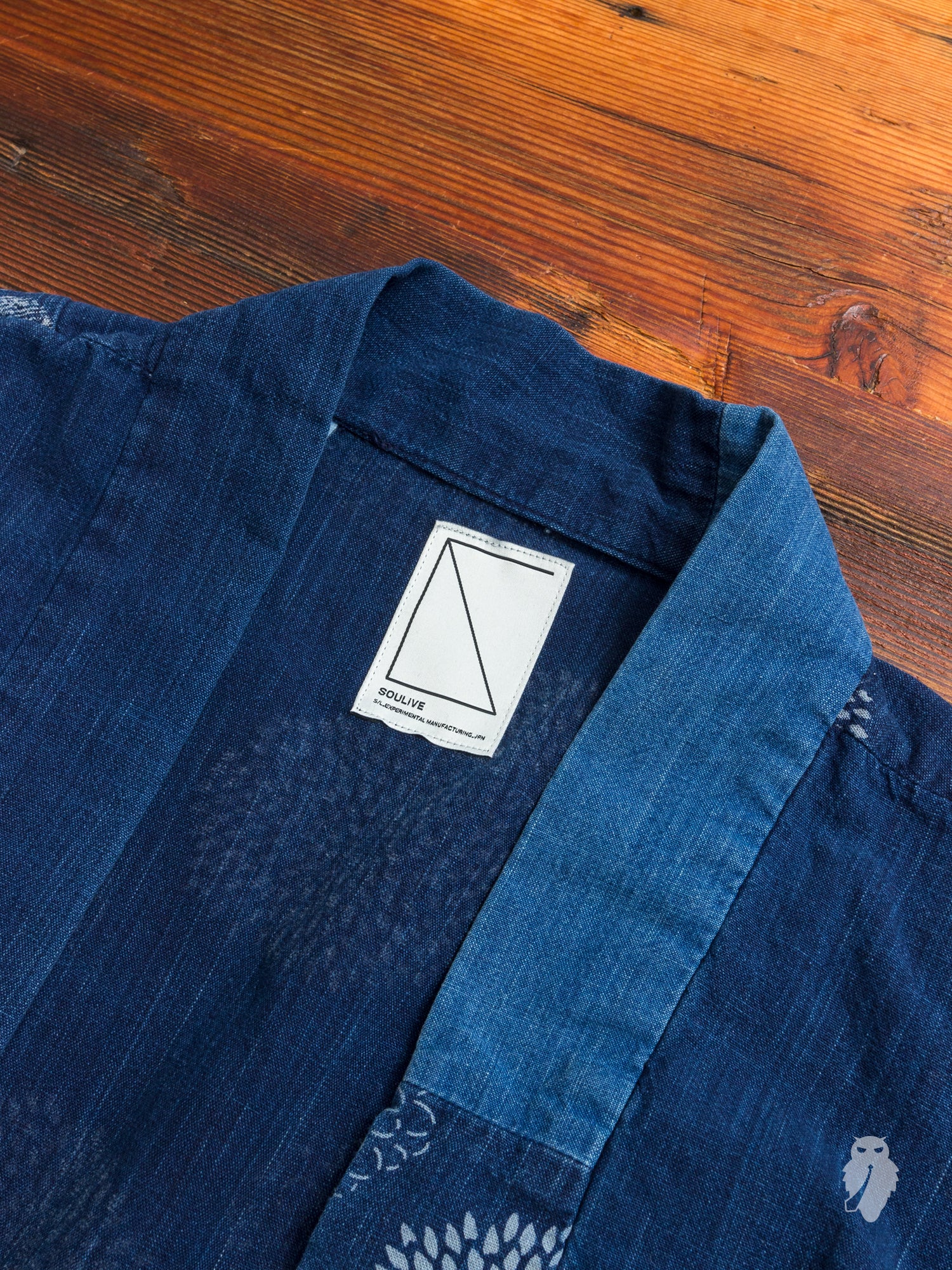 "Arts & Crafts" Haori Shirt in Indigo - Image 3