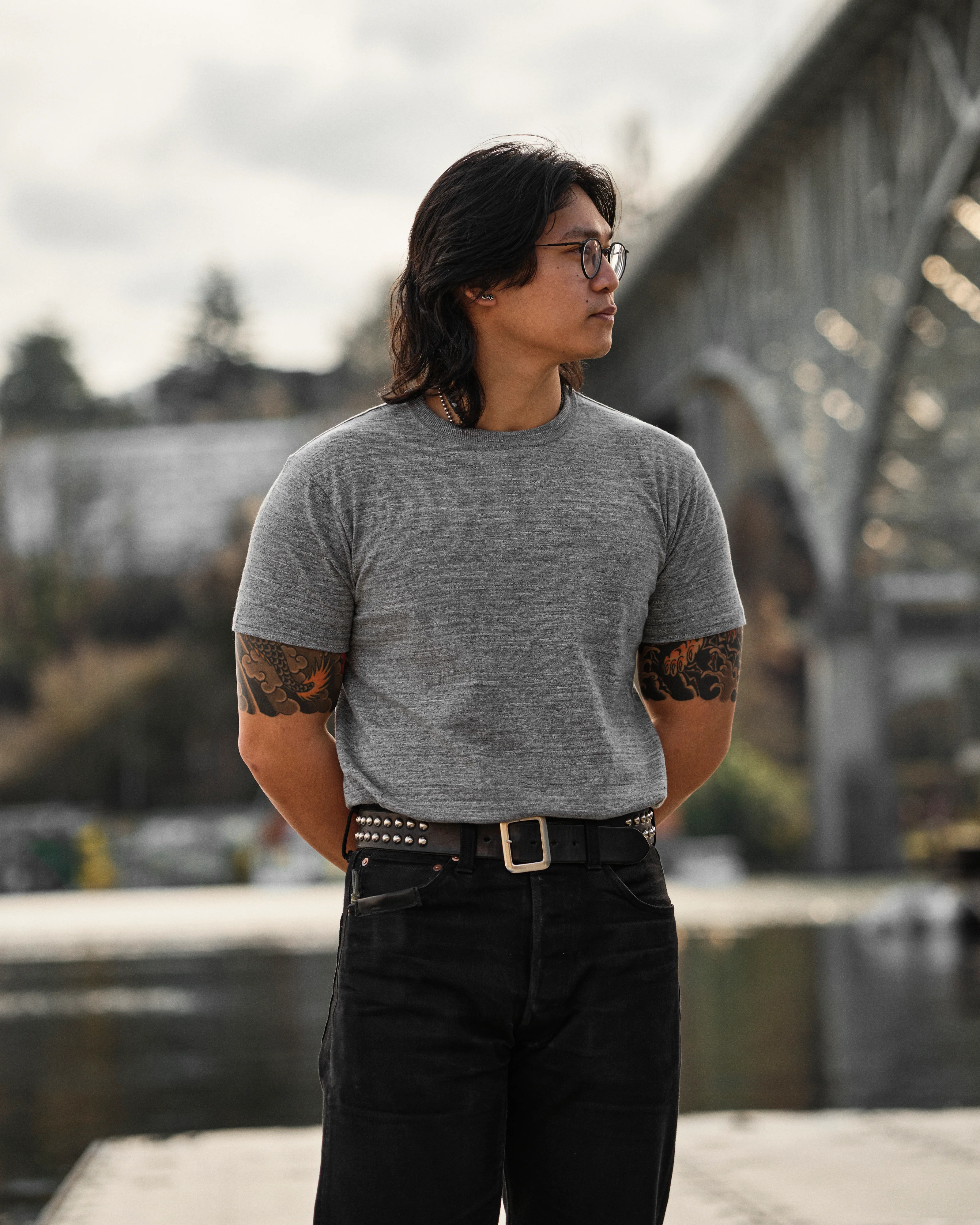 Athletic Loopwheel T-Shirt in Heather Grey - Image 2