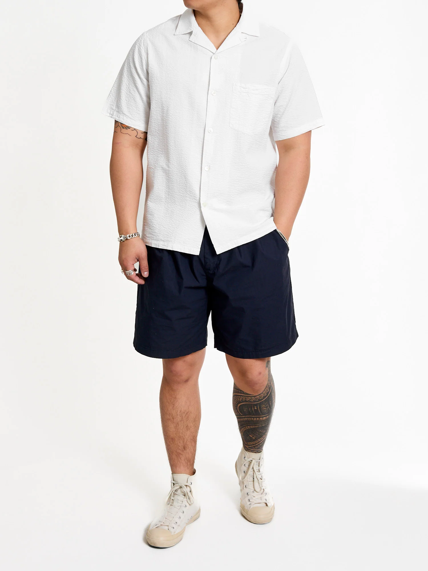 Atlantico Camp Collar Button-Up Shirt in White - Image 11