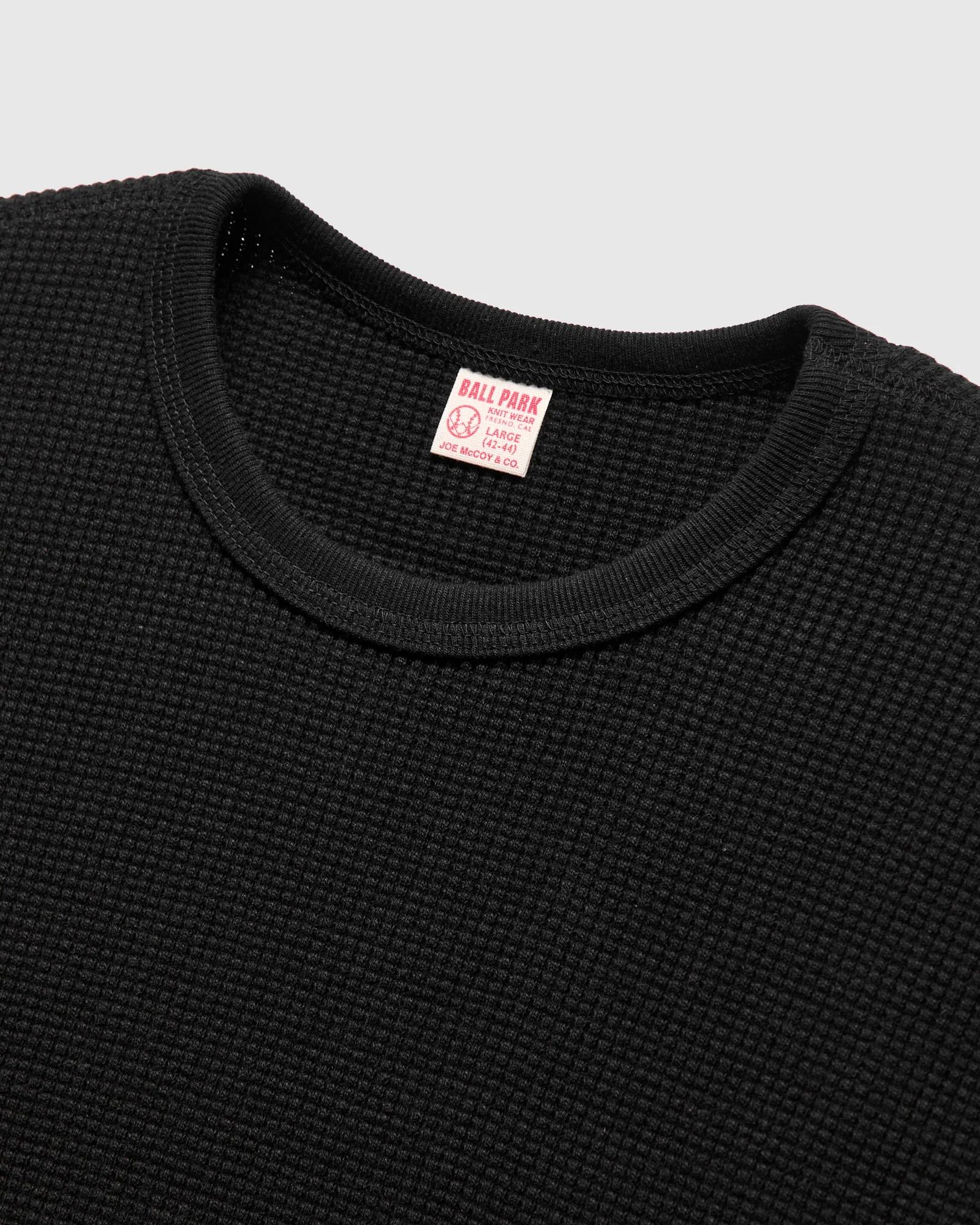 Ball Park Waffle Thermal Shirt in Black - Image 4