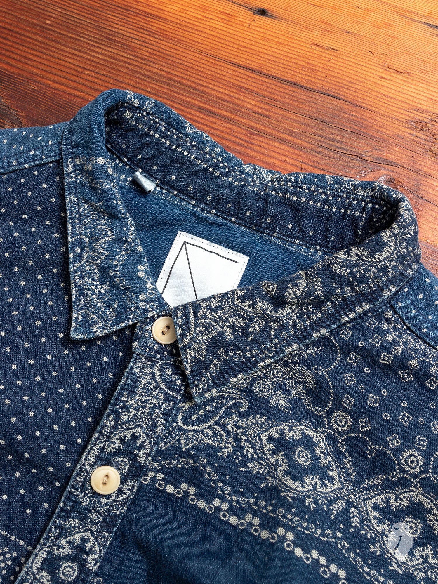 Bandana Ranru Button Down Shirt in Light Indigo - Image 3