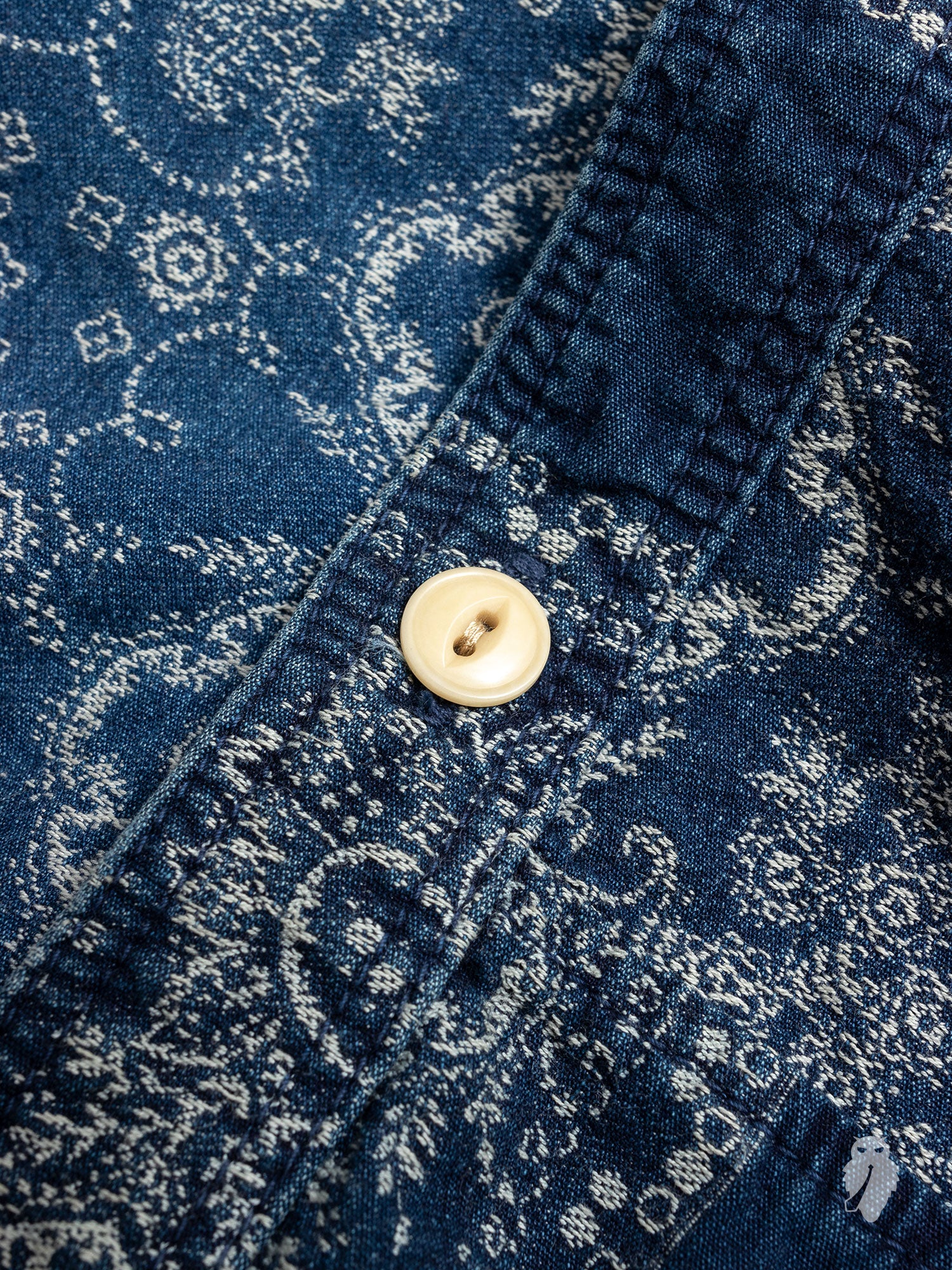 Bandana Ranru Button Down Shirt in Light Indigo - Image 5