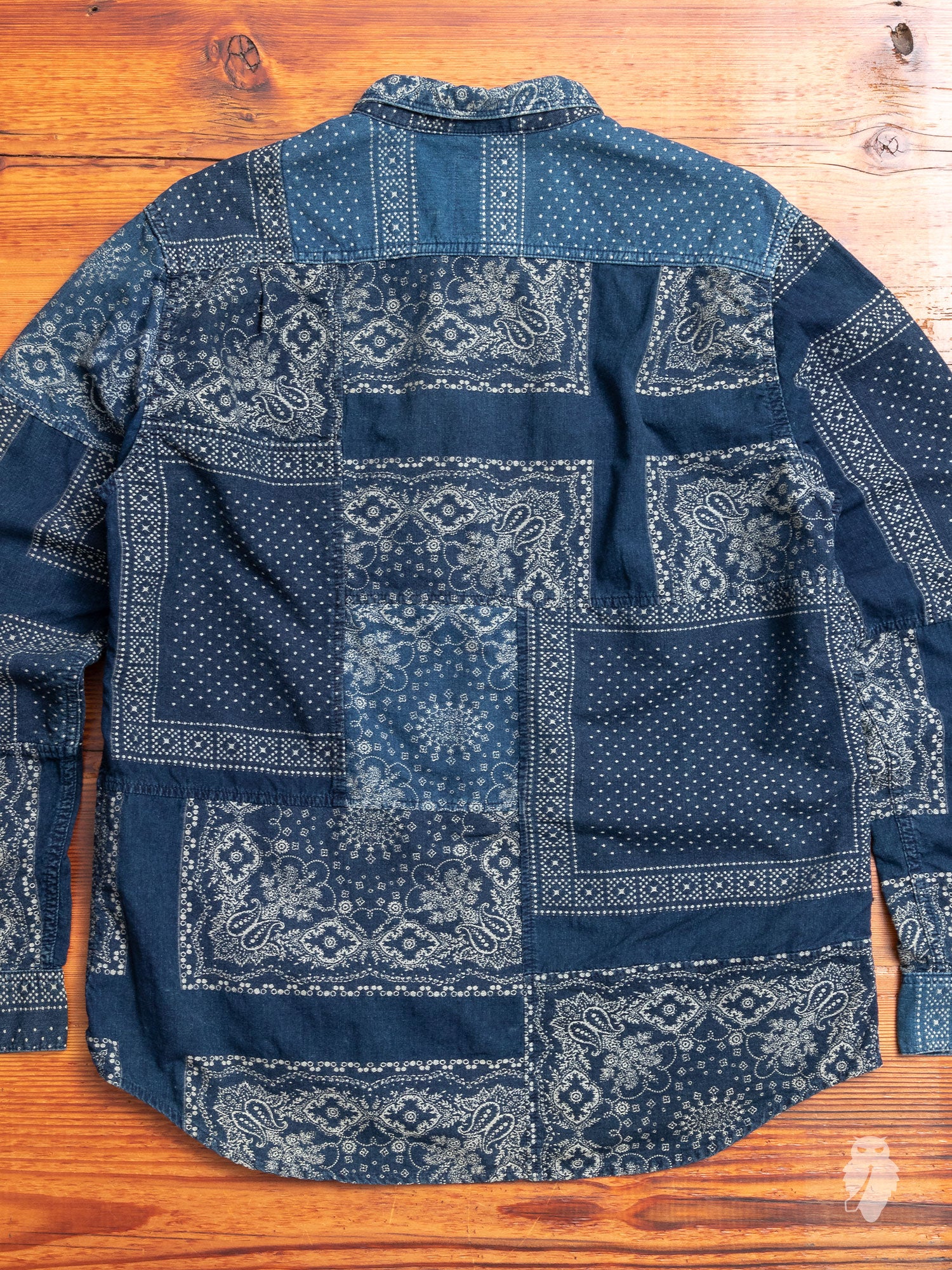 Bandana Ranru Button Down Shirt in Light Indigo - Image 8