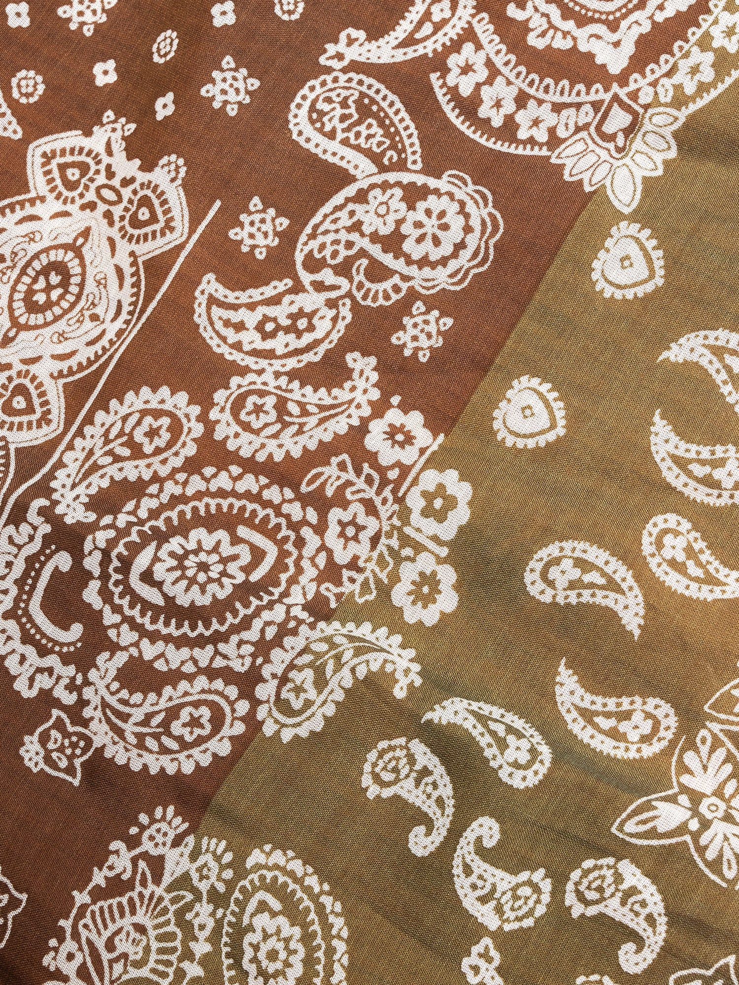 Bandana Silk Blend Scarf in Earth Tones - Image 3