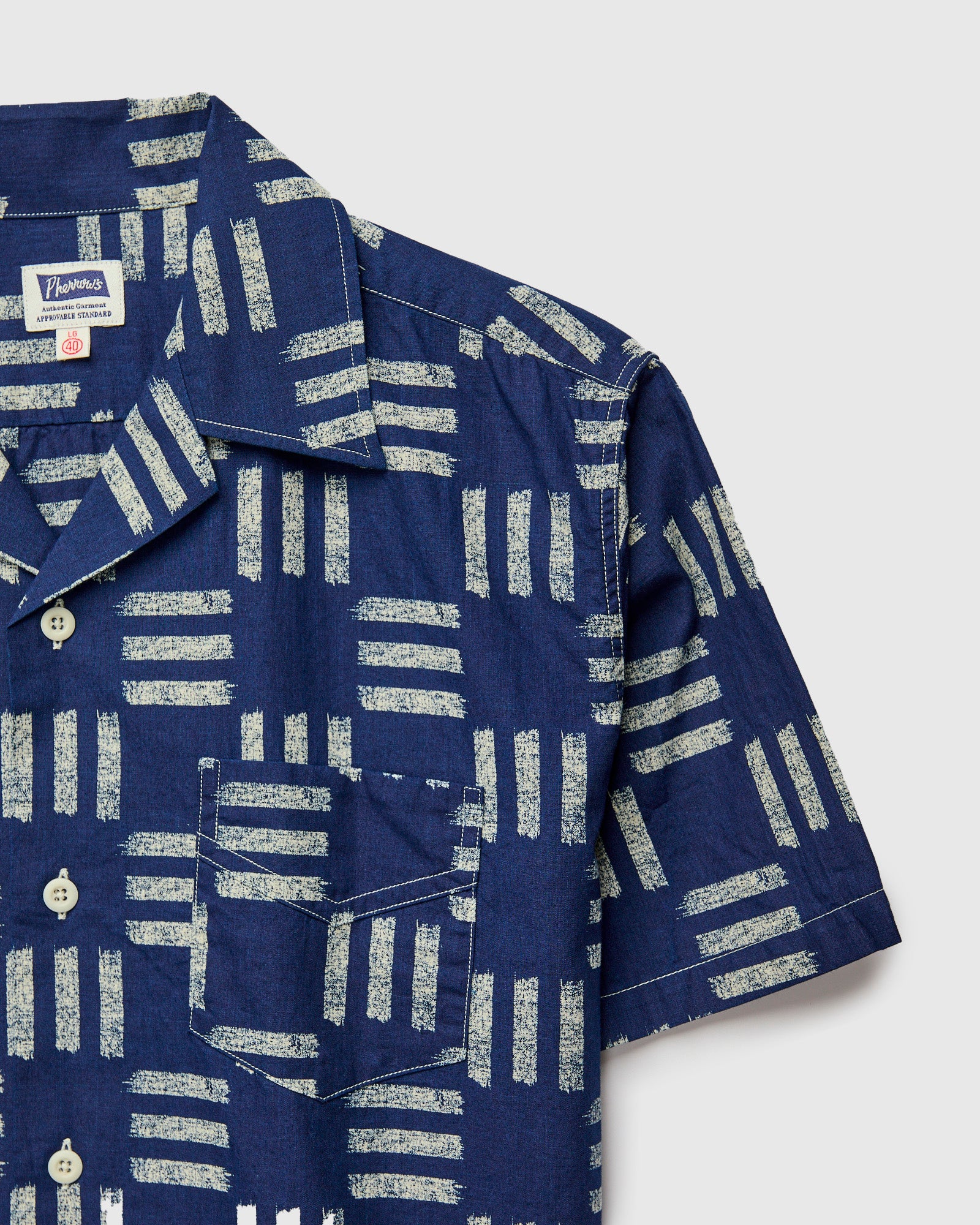 Bassen Hawaiian Shirt in Indigo Check - Image 4