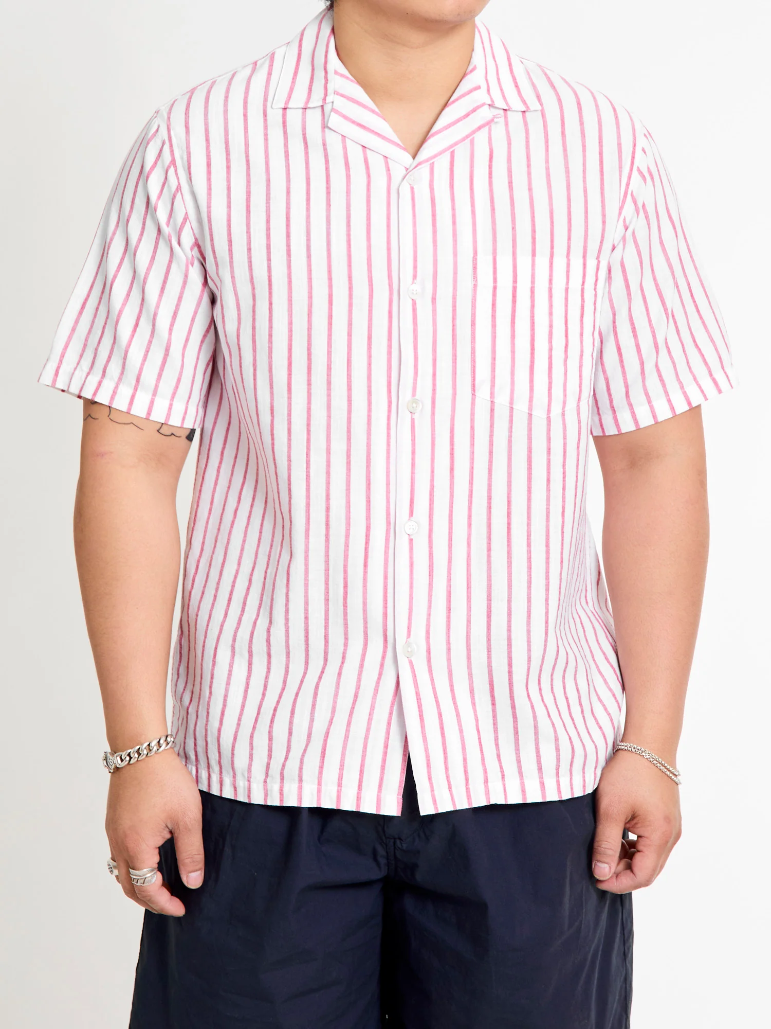 Beach Cabin Button-Up Shirt in Red - Image 2