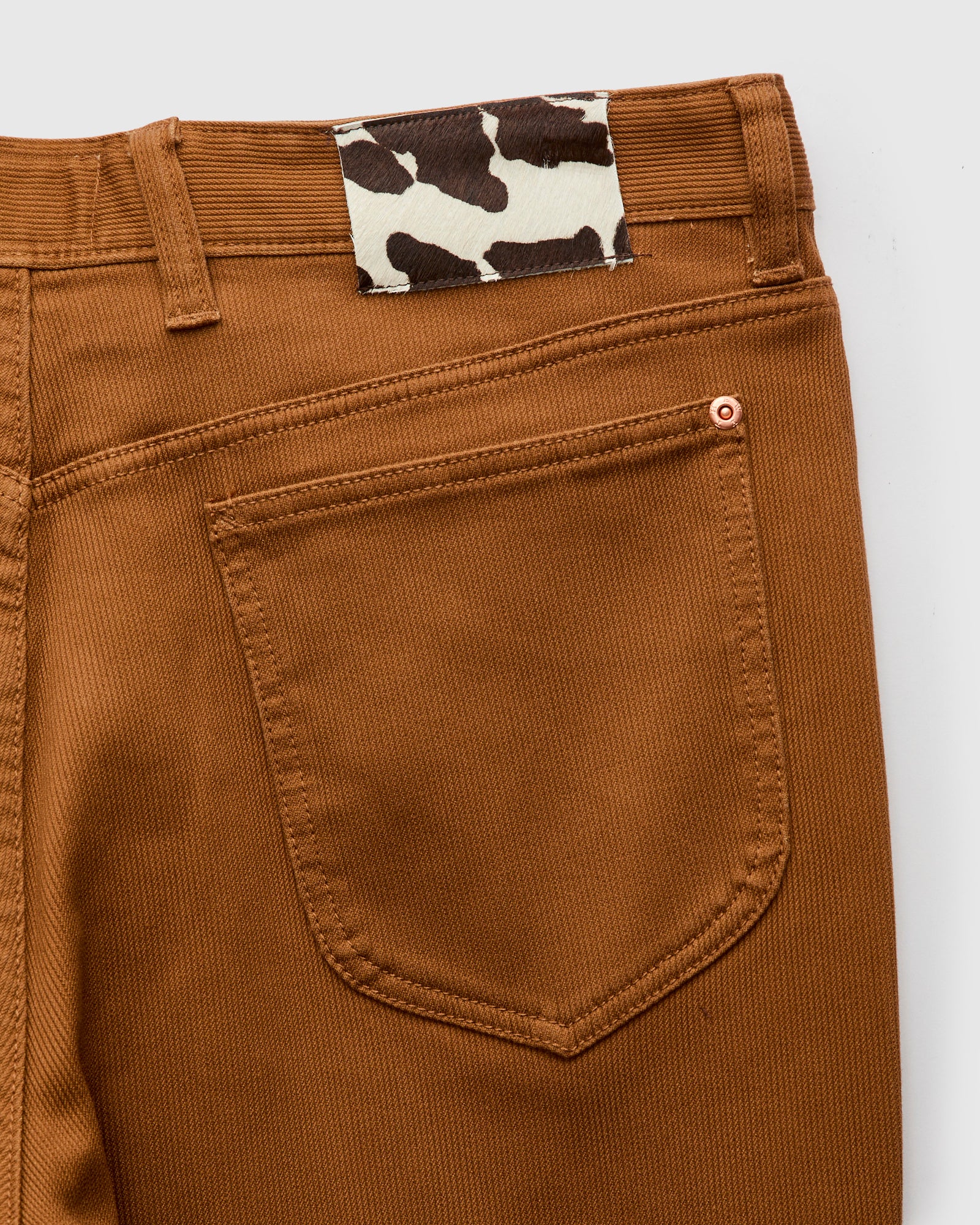 Bedford Cord Five Pocket Trousers in Bay Brown - Image 3