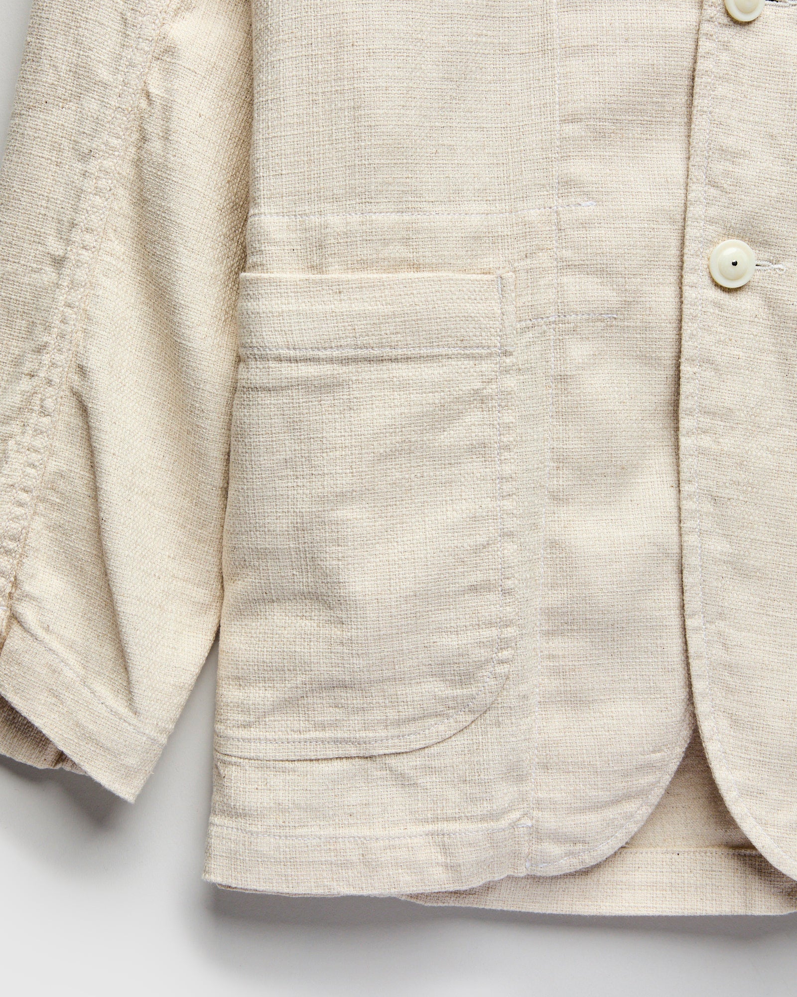 Bedford Jacket in Natural Cotton Linen Java Cloth - Image 5
