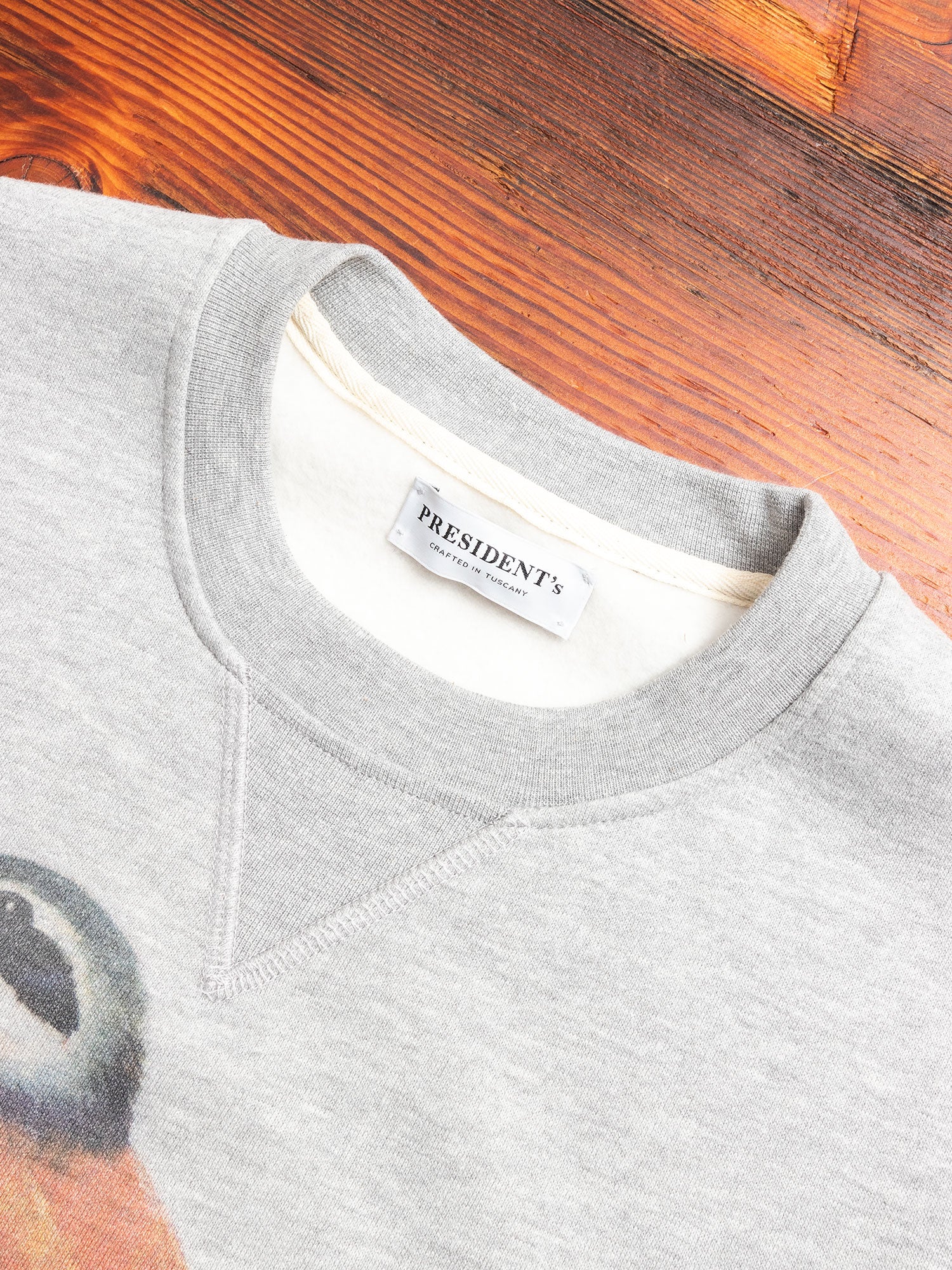 "Shrike" Embroidered Crewneck Sweater in Grey - Image 2