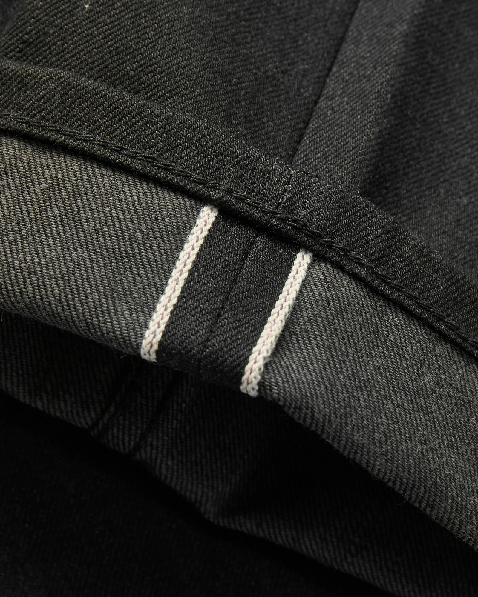 "Modesto" 14.25oz Black Grey Selvedge Denim - Straight Fit - Image 8