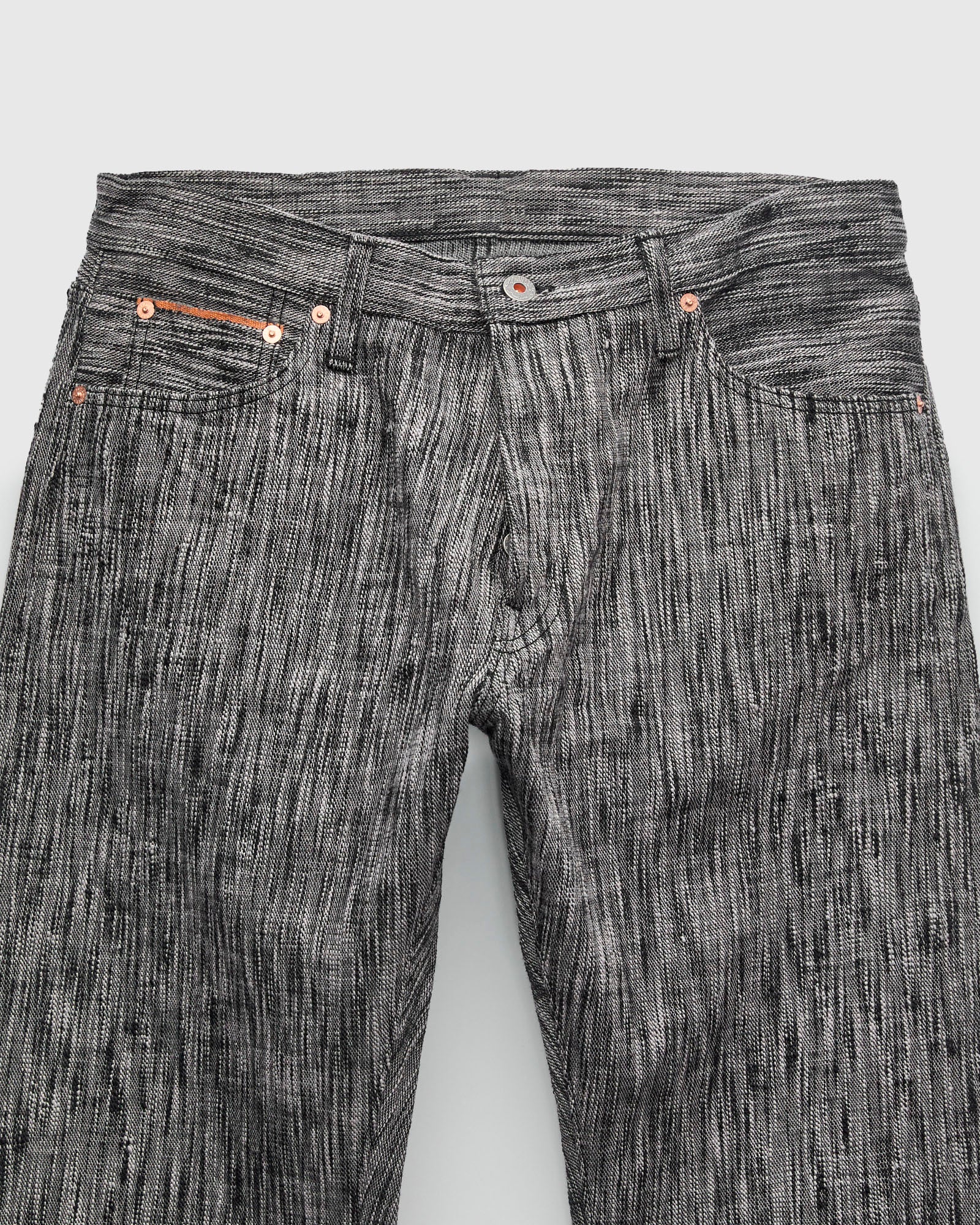 "Black Grey Skein Dyeing" 15oz Grey Selvedge Denim - Slim Straight Fit - Image 6