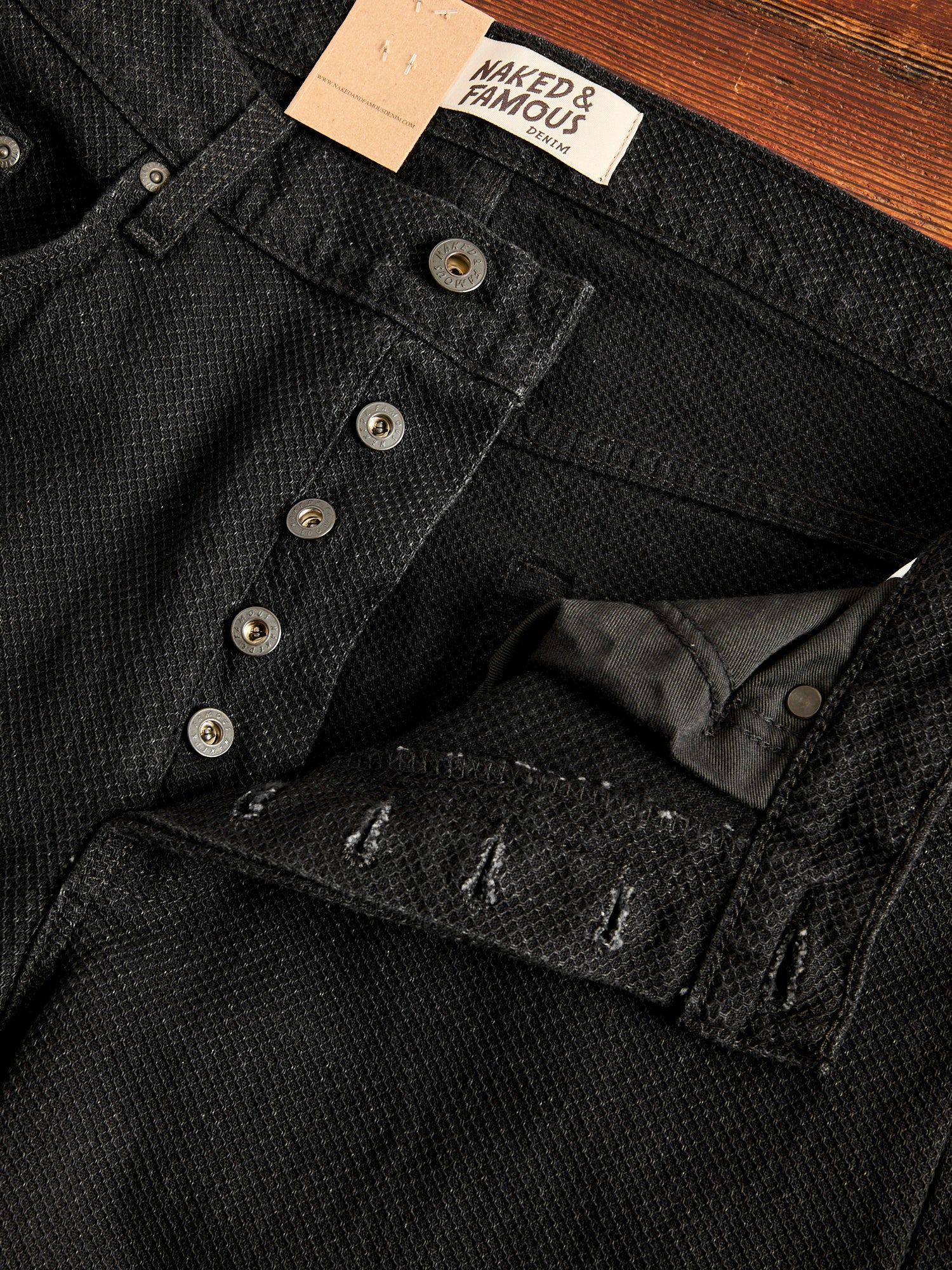 "Black Kikko" 12.5oz Jacquard Denim - Strong Guy Fit - Image 6