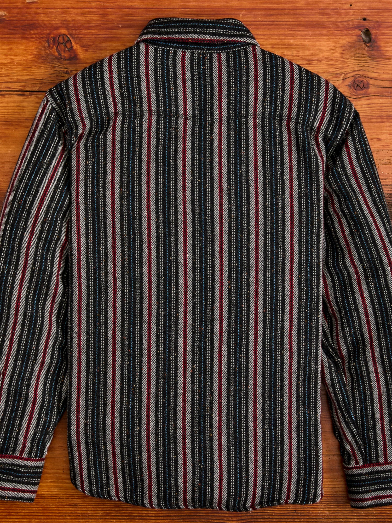 Bodie Wool Shirt in Black Stripe - Image 3