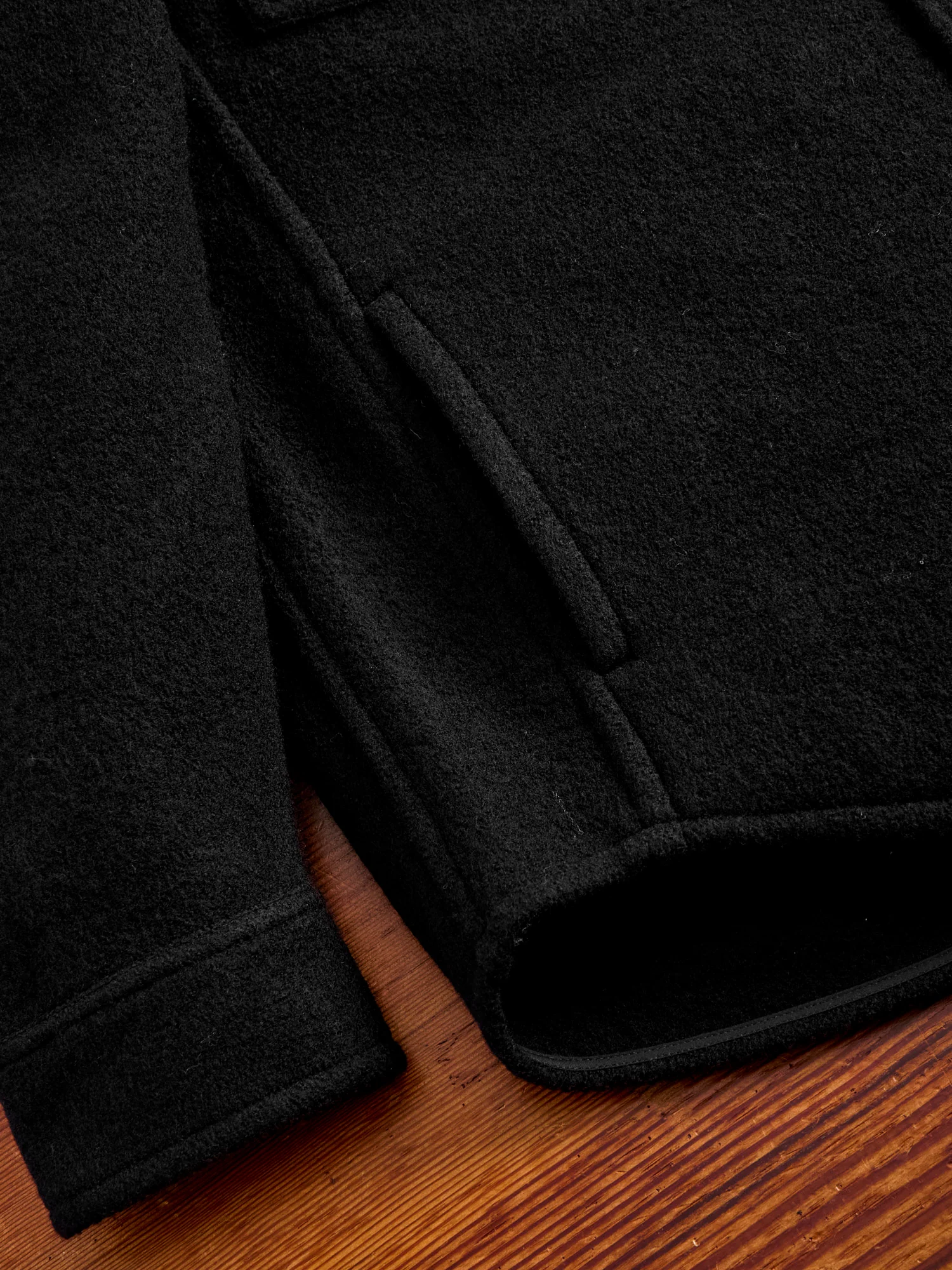 Boiled Wool Warden Overshirt in Black - Image 8