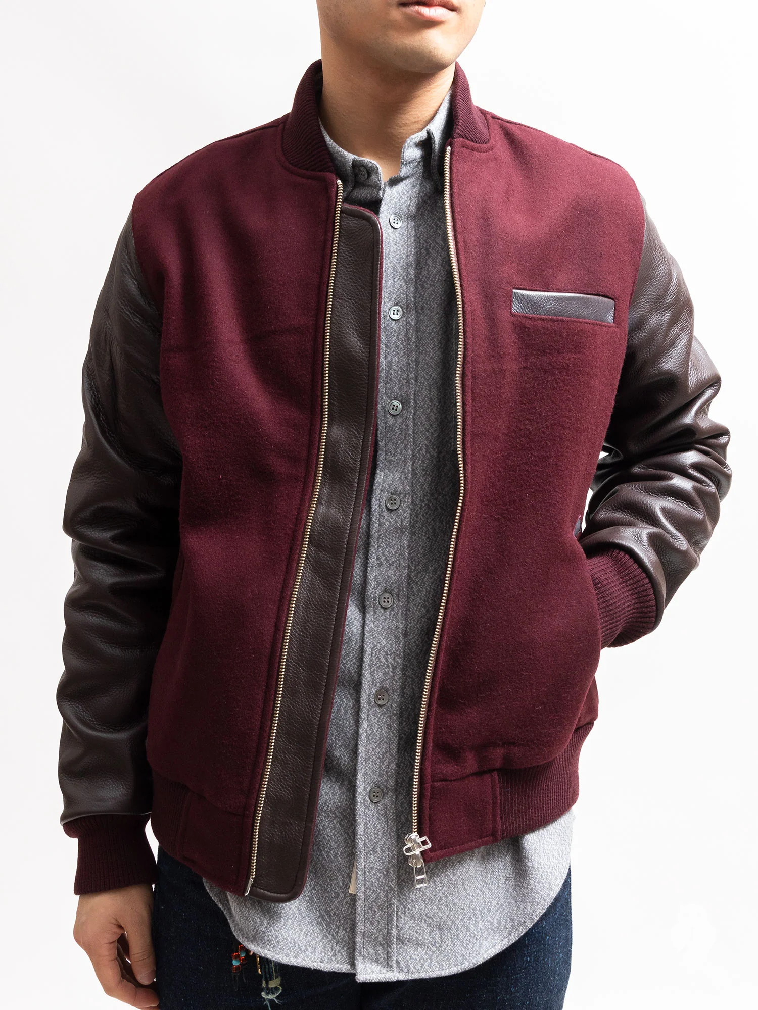 Bomber Jacket in Maroon - Image 3