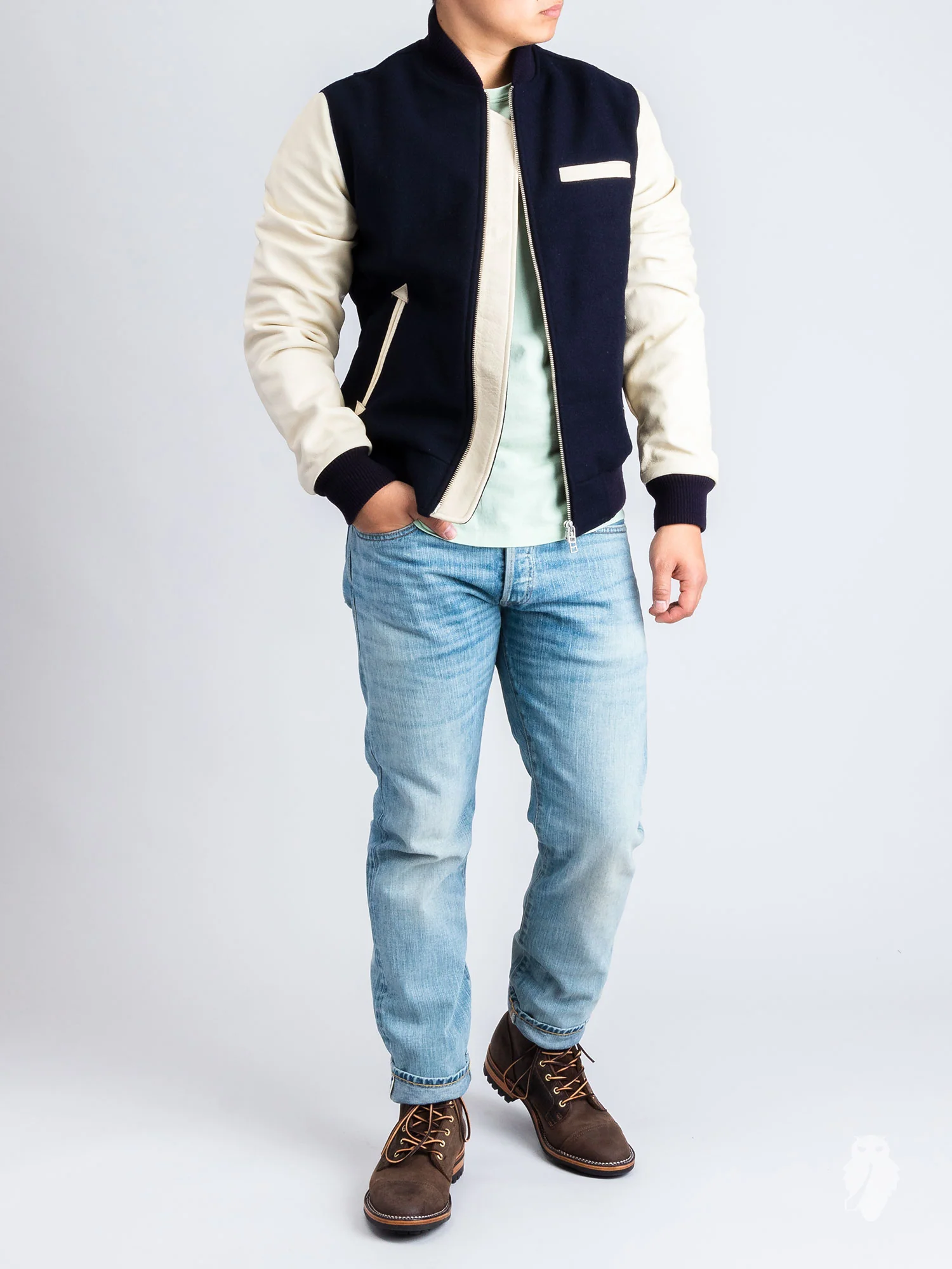 Bomber Jacket in Navy - Image 11