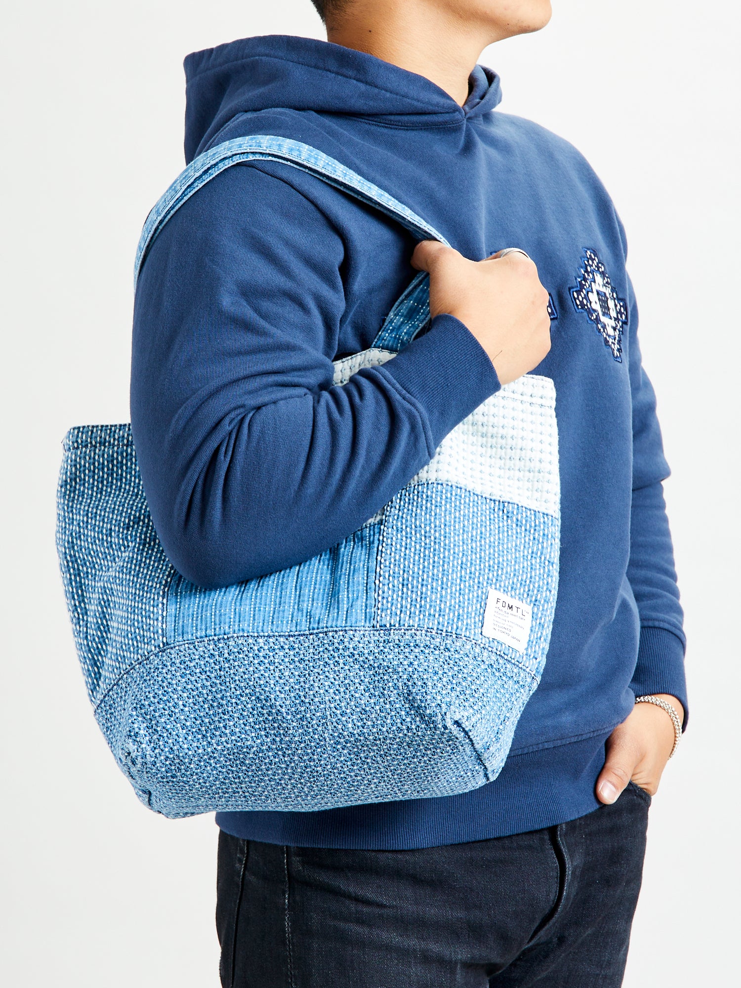 Medium Boro Patchwork Tote Bag in 3-Year Wash - Image 2