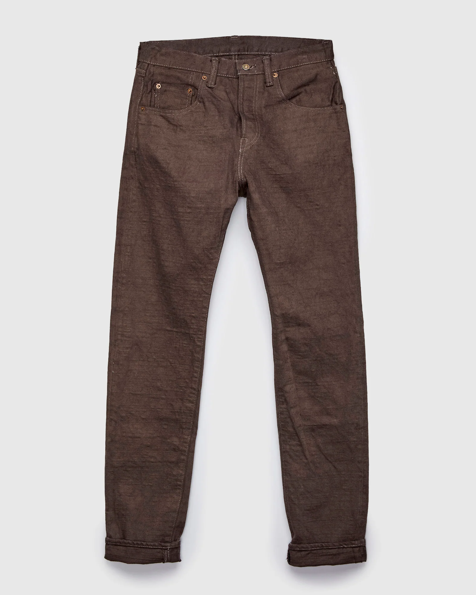BOS211XX-KU "Shizen" 18oz Kuri Chestnut Selvedge Denim - Relaxed Tapered Fit - Image 2
