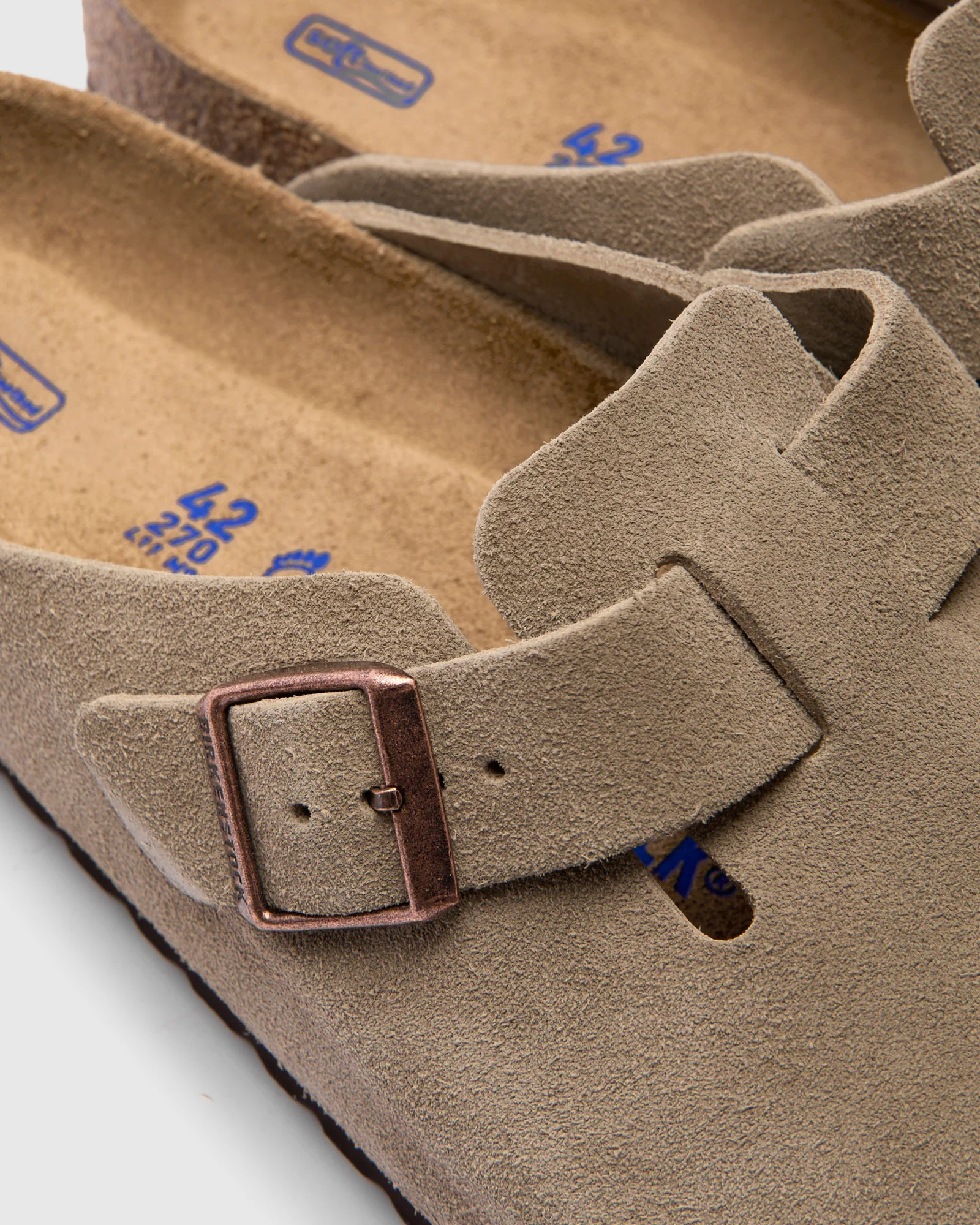 Boston Clog in Taupe Suede SFB - Image 7