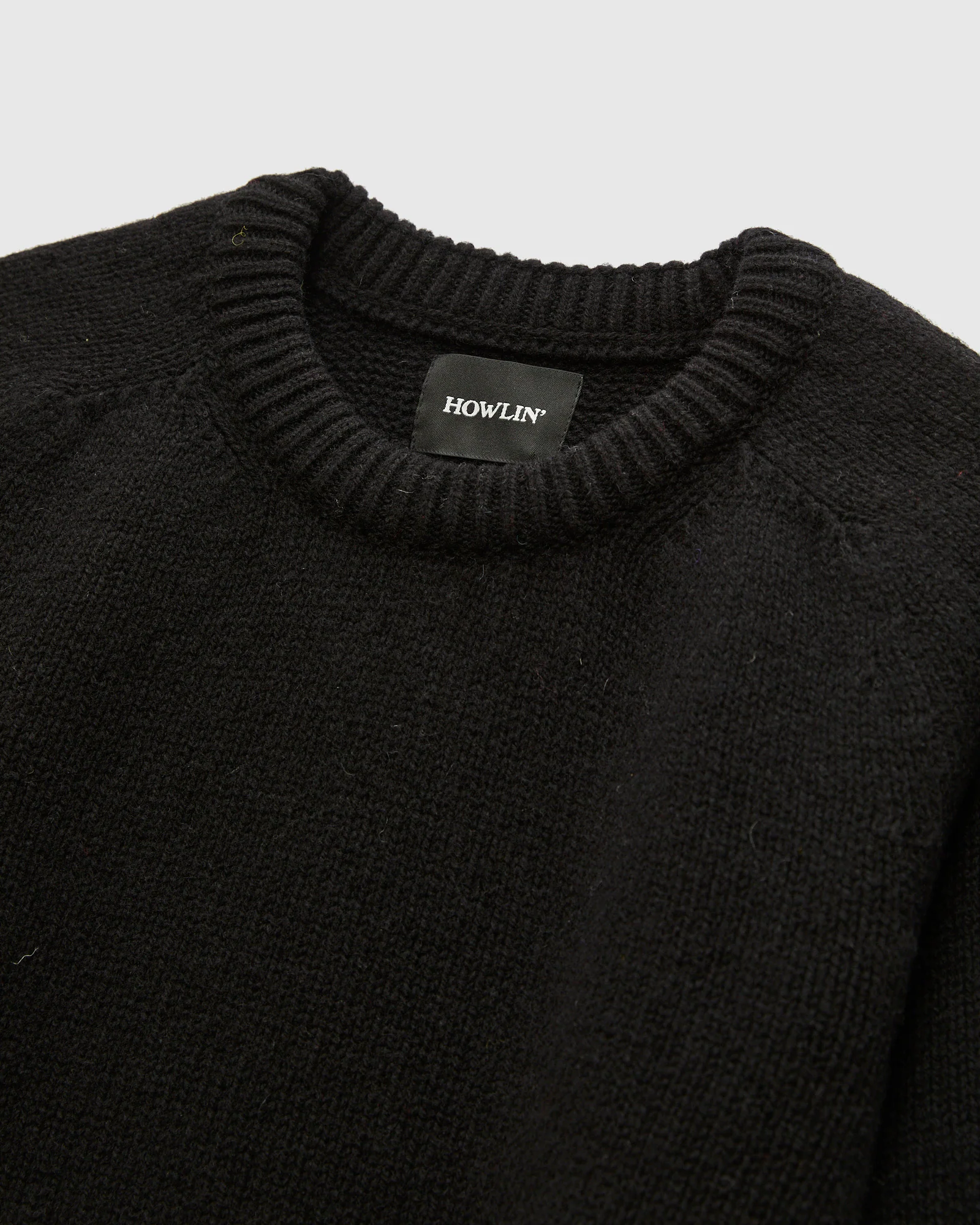 "Boxy Space Knit" Wool Sweater in Black - Image 4