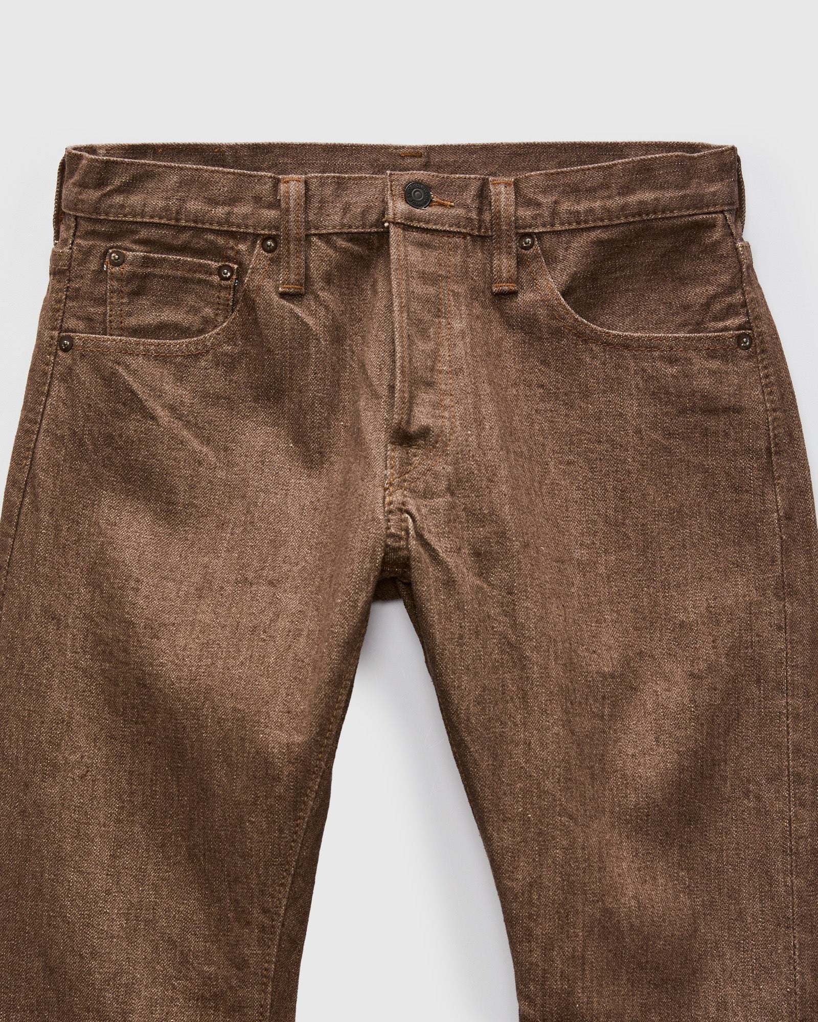 BR-14oz-005 "Sulfur Brown" 14oz Slub Selvedge Denim - Slim Straight Fit - Image 5