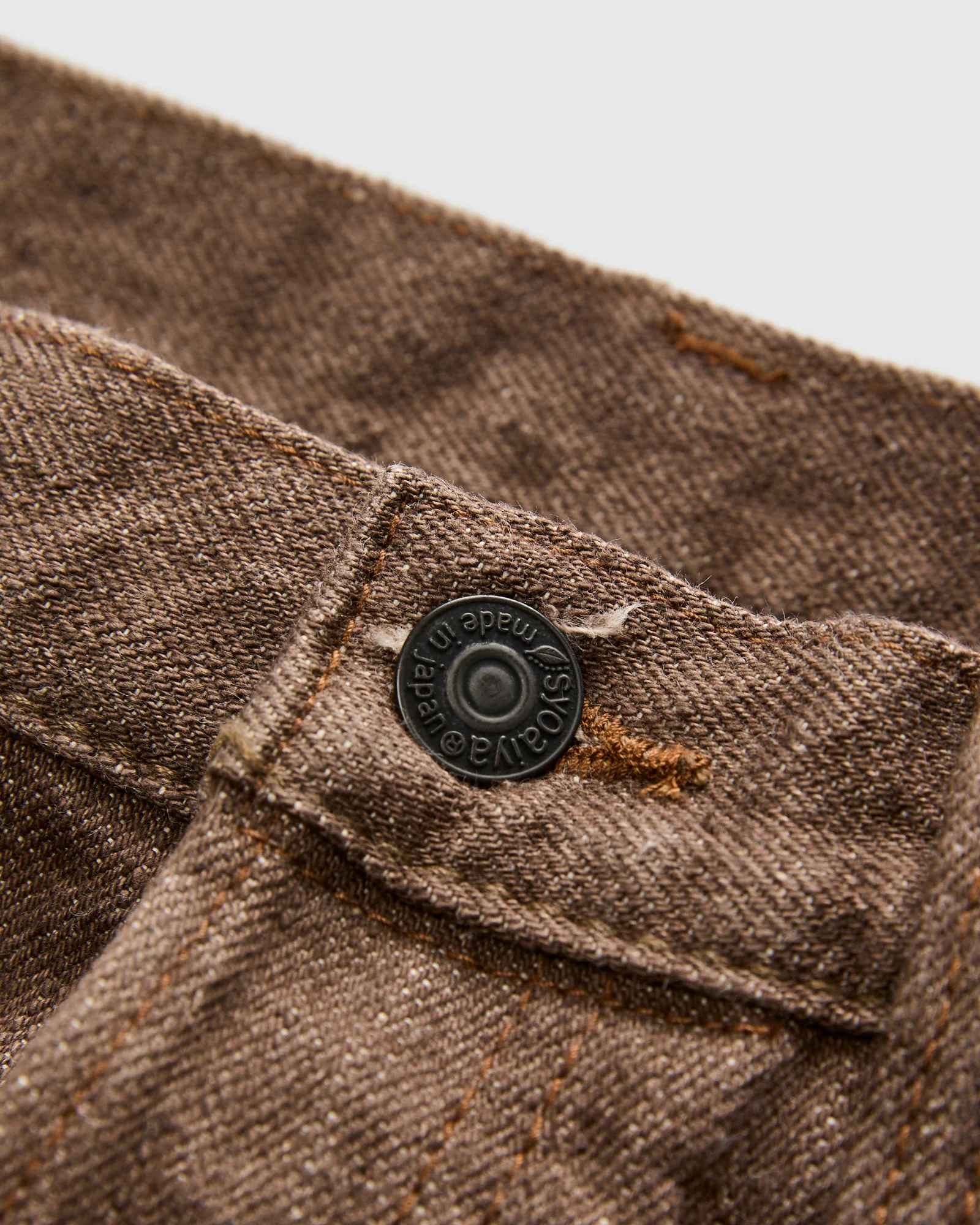 BR-14oz-019 "Sulfur Brown" 14oz Slub Selvedge Denim - Relaxed Tapered Fit - Image 6