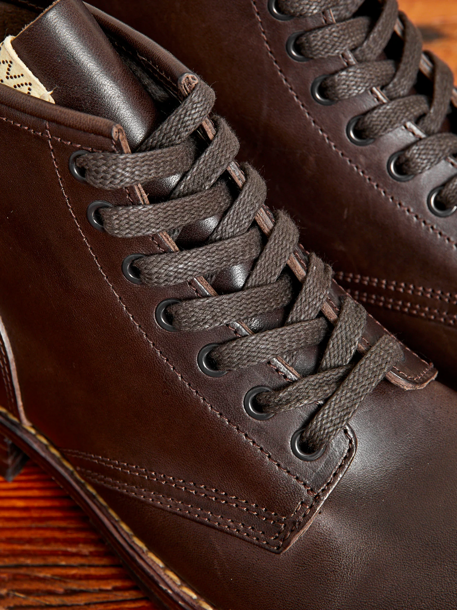 Brigadier Boots-Folk in Dark Brown Italian Horsehide - Image 5