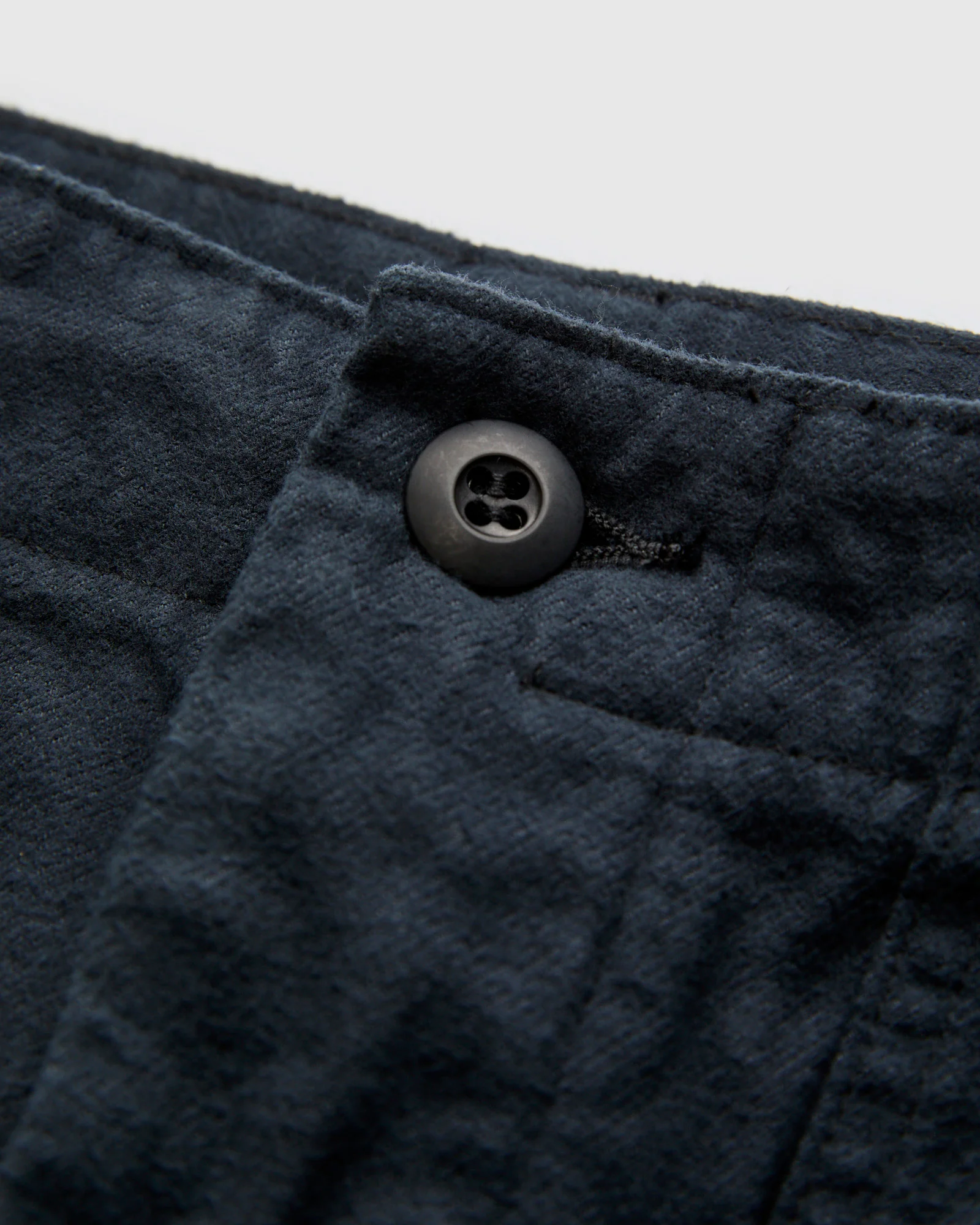 Brushed Flannel Straight Fatigue Pants in Dark Navy - Image 6