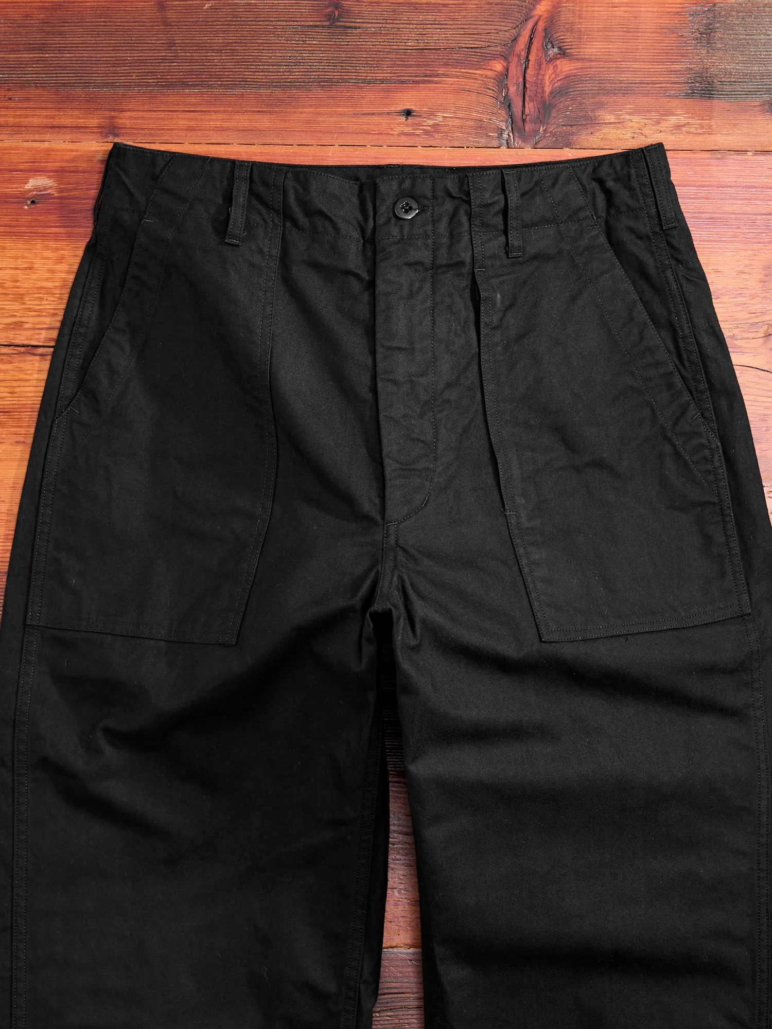 Brushed Herringbone Fatigue Pants in Black - Image 3