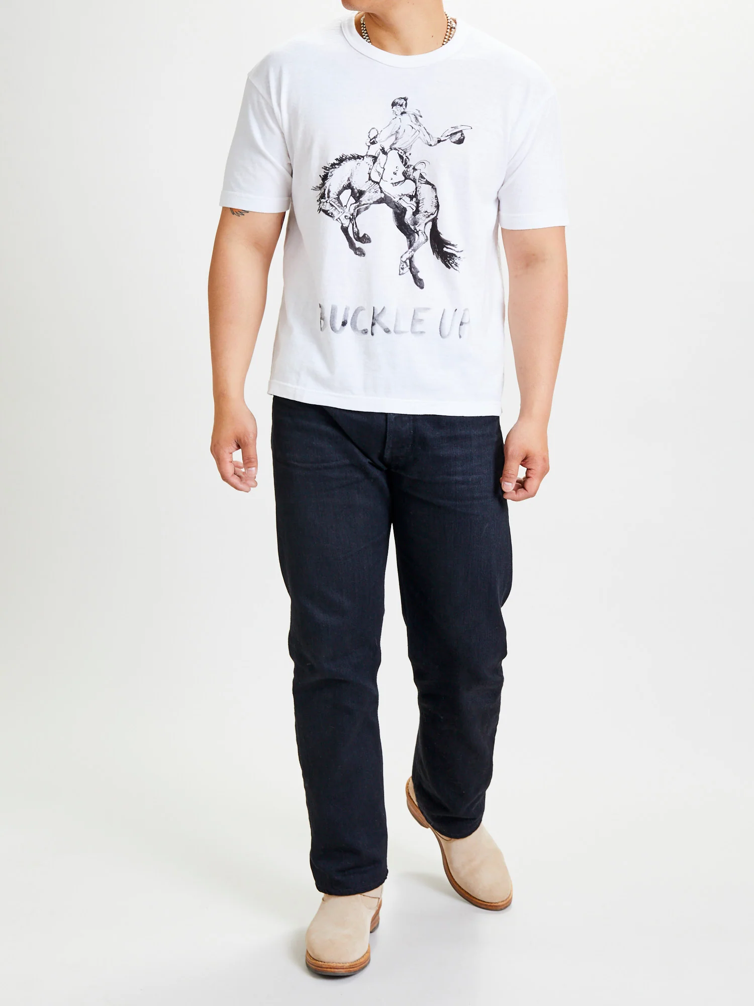 "Buckle Up" Jumbo Tee S/S in White - Image 8