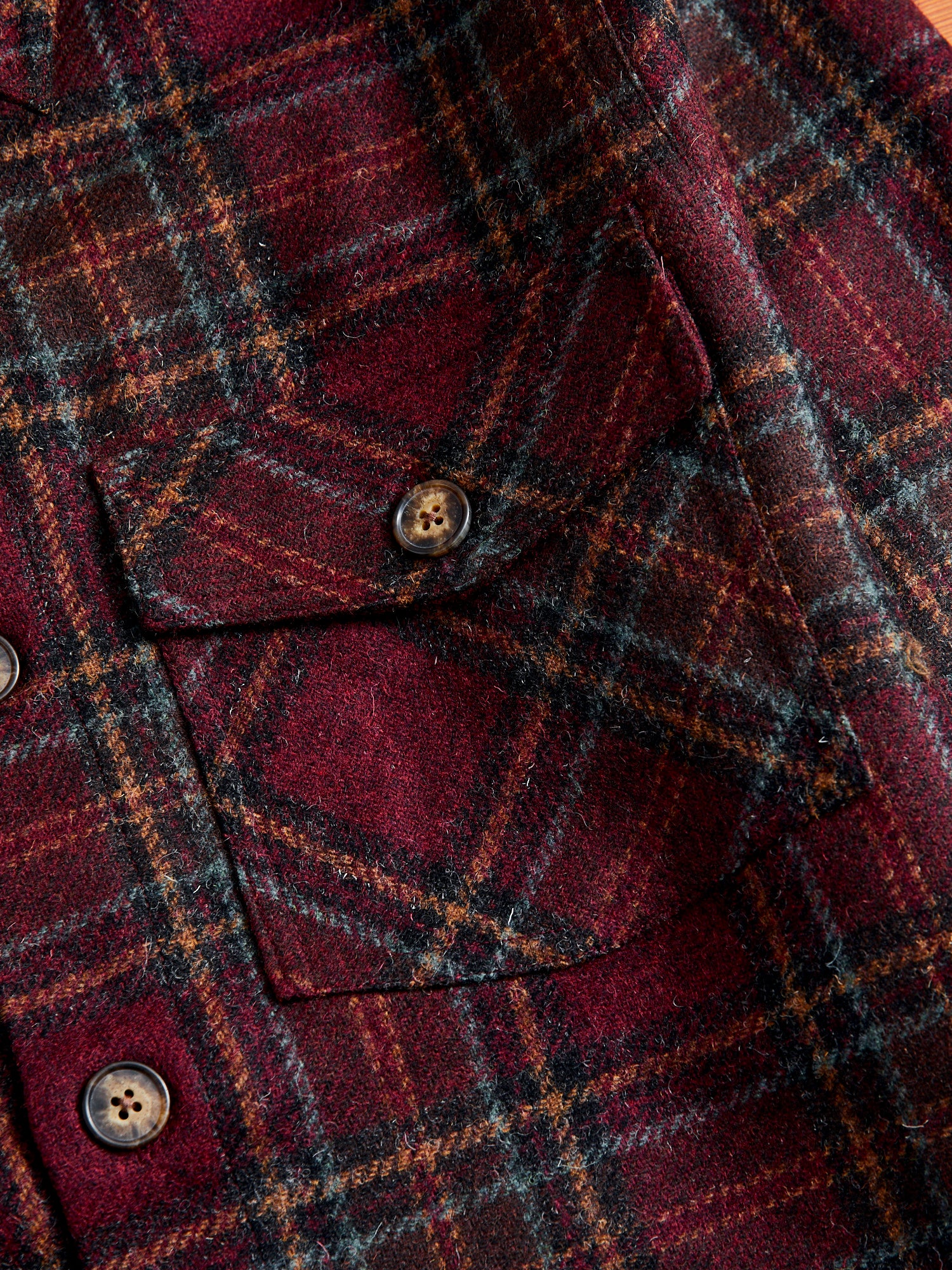 Burgundy Check Overshirt in Vulpes - Image 4