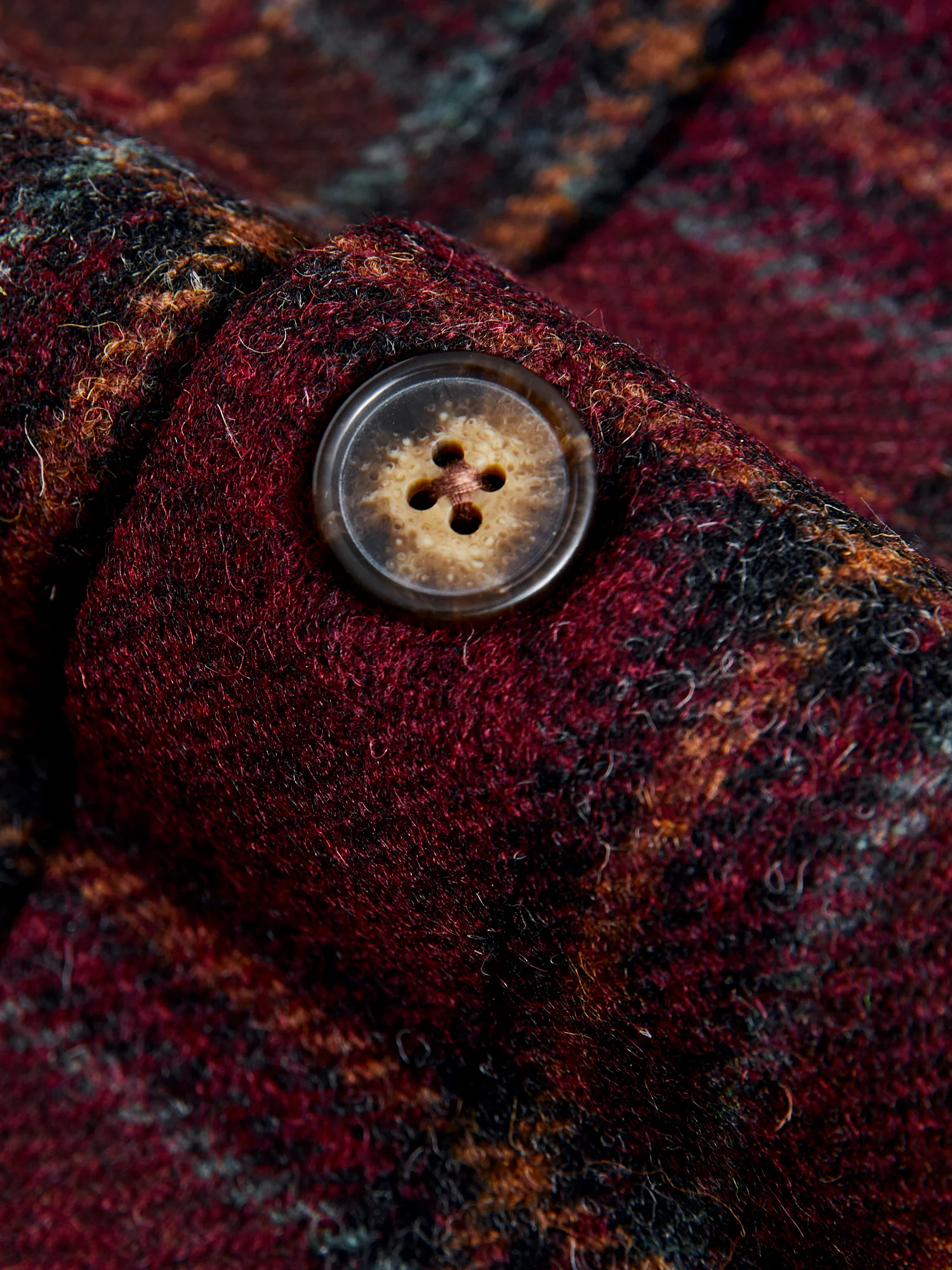 Burgundy Check Overshirt in Vulpes - Image 6