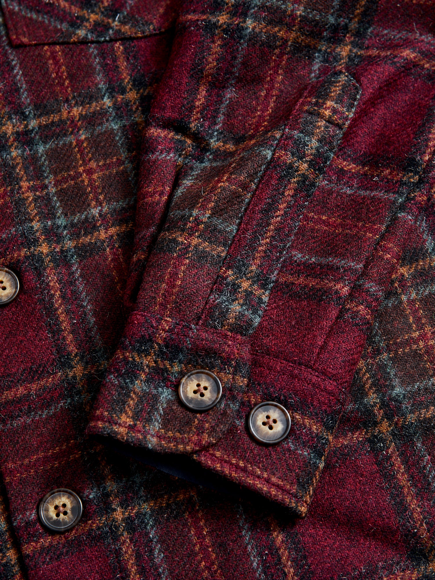 Burgundy Check Overshirt in Vulpes - Image 7