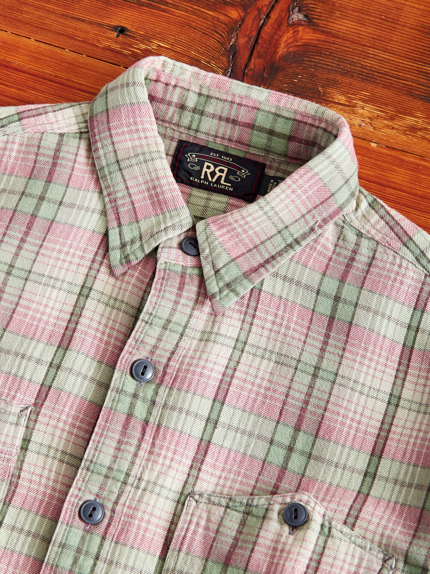 Butte Work Shirt in Sage/Pink - Image 3