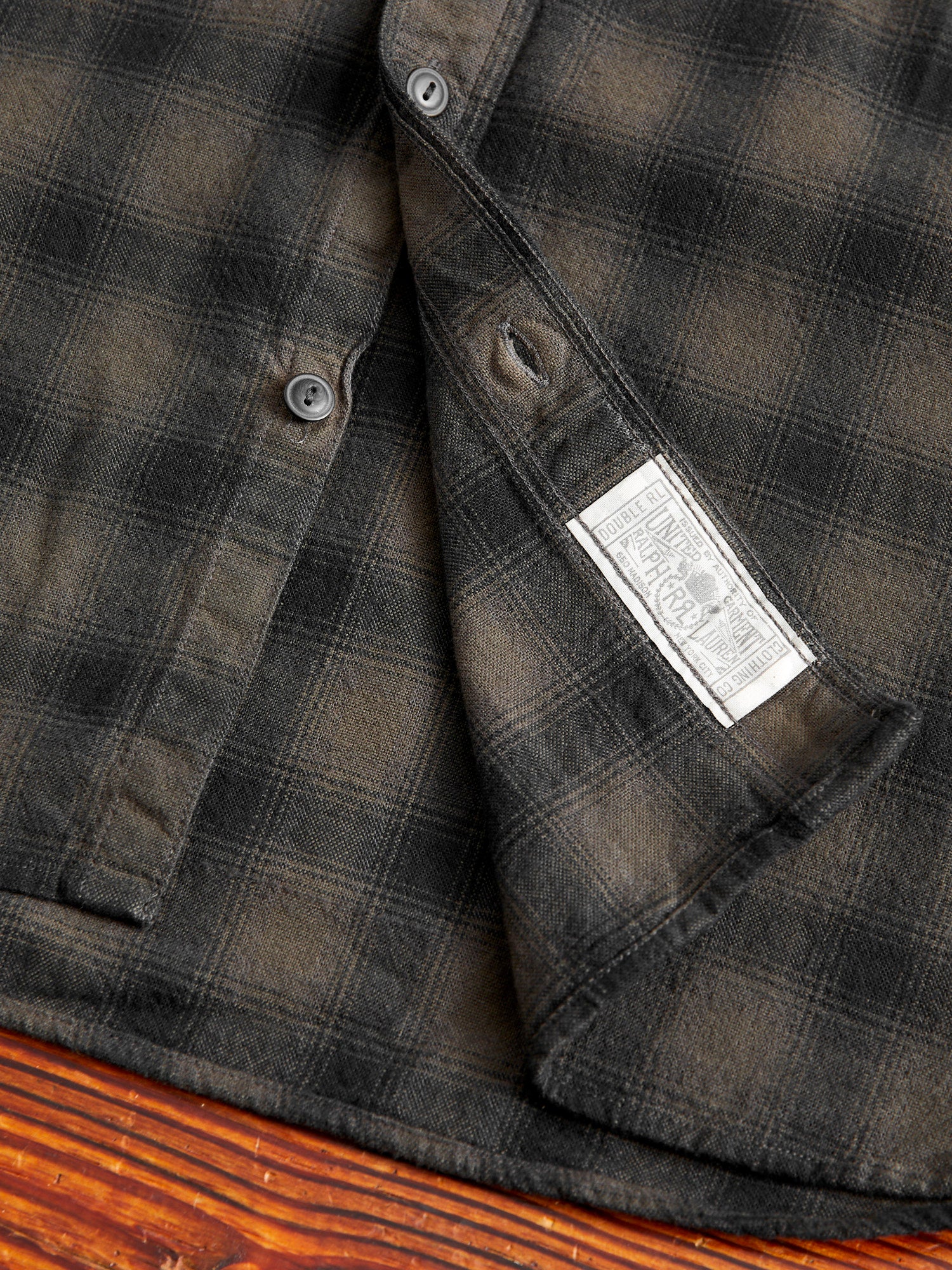 Cameron Canvas Workshirt in Black/Grey - Image 7