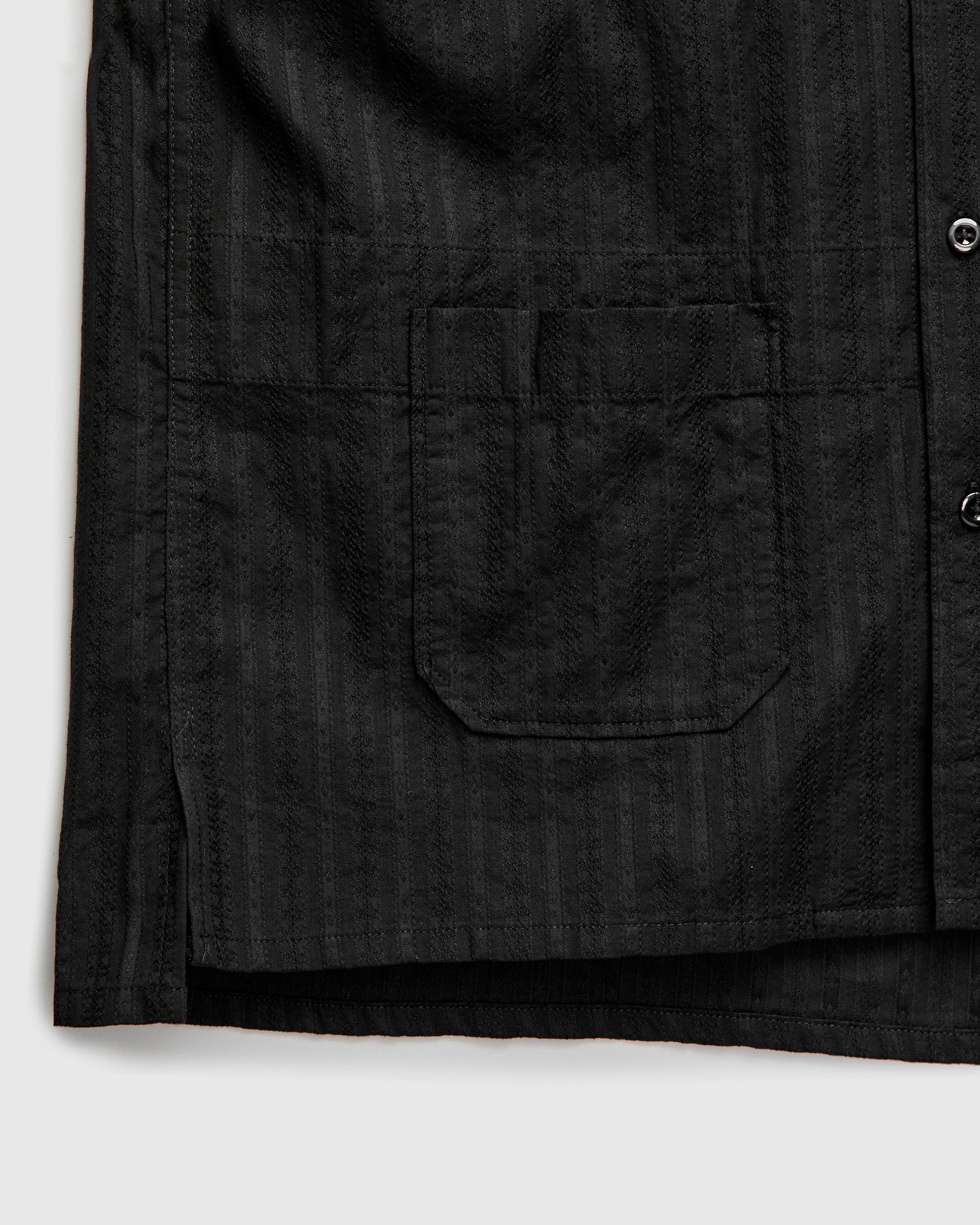 Camp Shirt in Black Cotton Lace Jacquard - Image 6