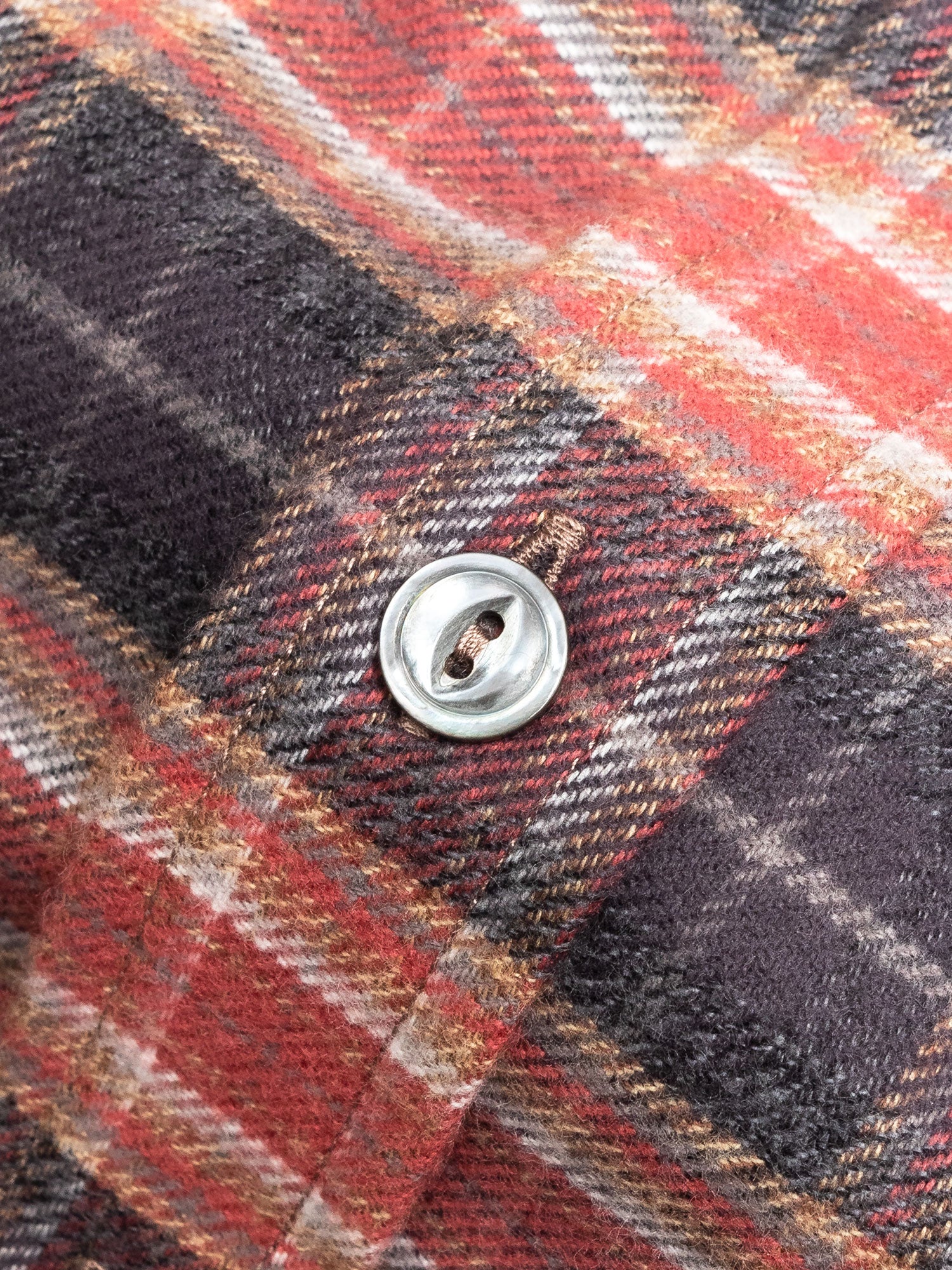 Check Flannel Button-Down Shirt in Brick - Image 3