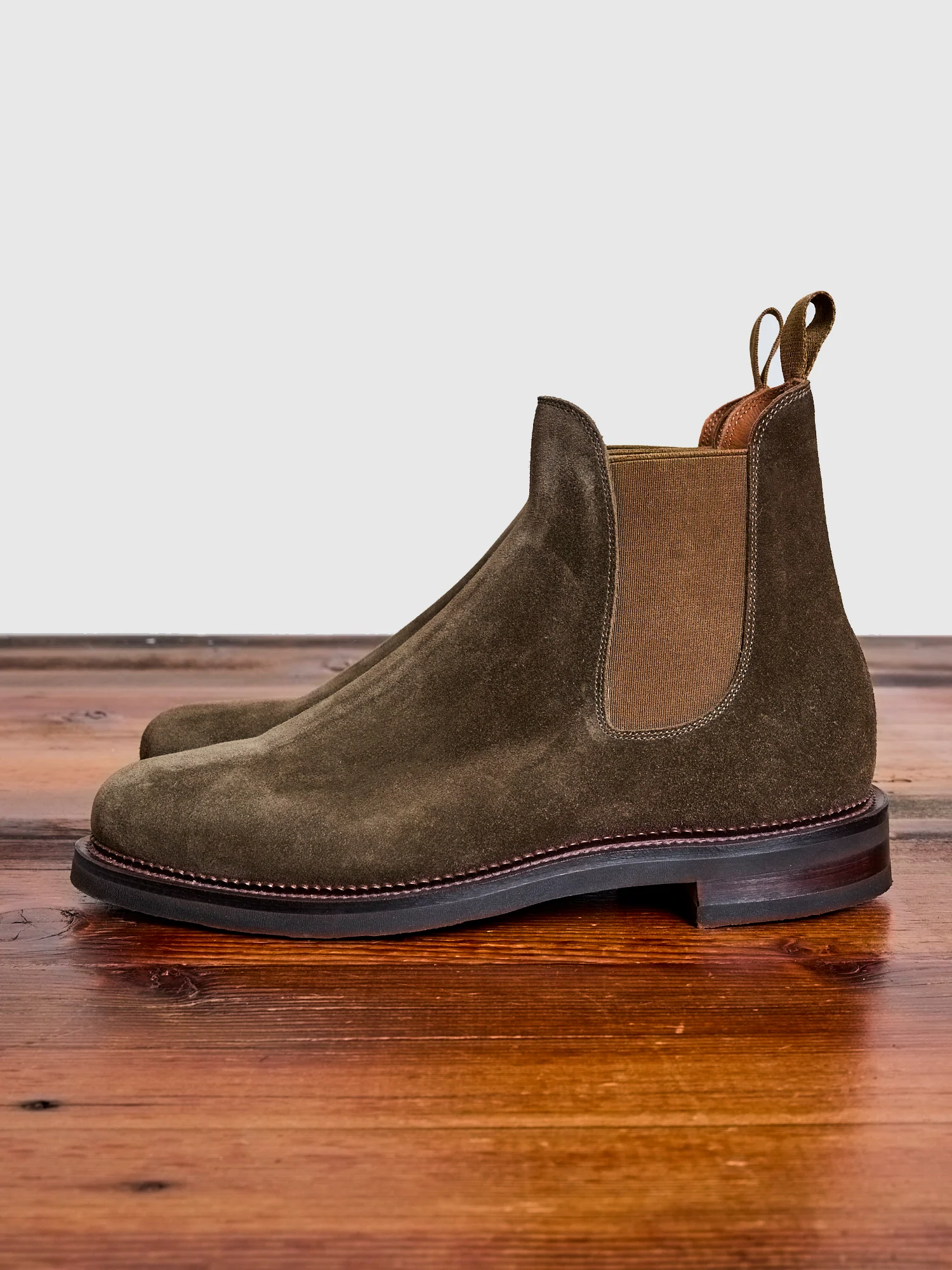 Chelsea Boot 2030 in Dark Olive Janus Calf Suede - Image 3