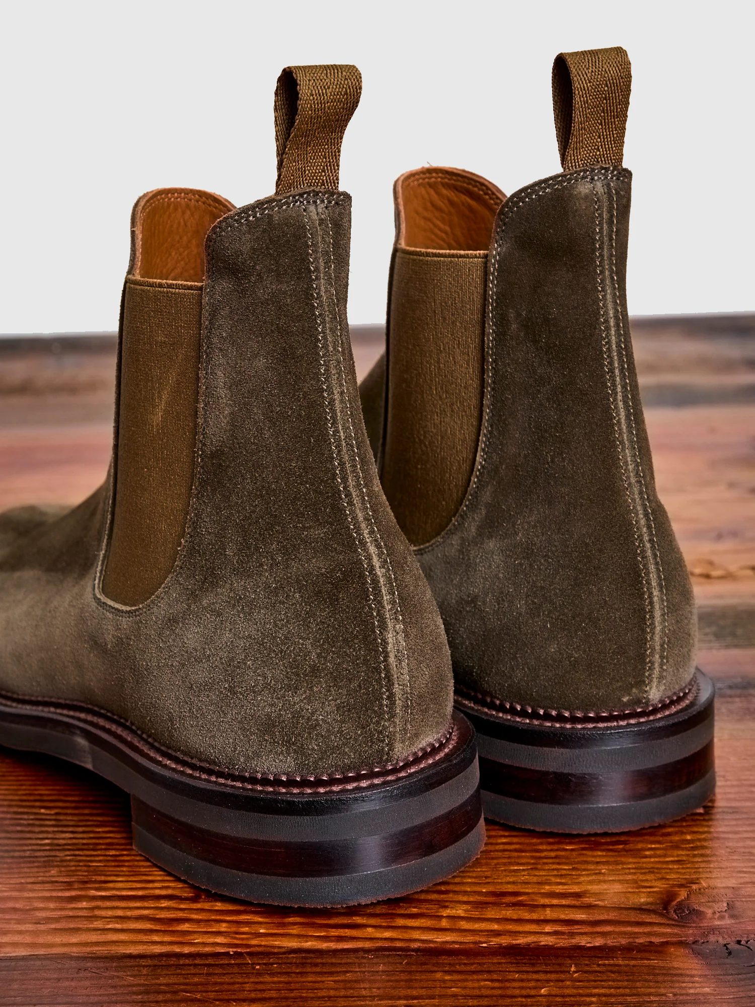 Chelsea Boot 2030 in Dark Olive Janus Calf Suede - Image 5