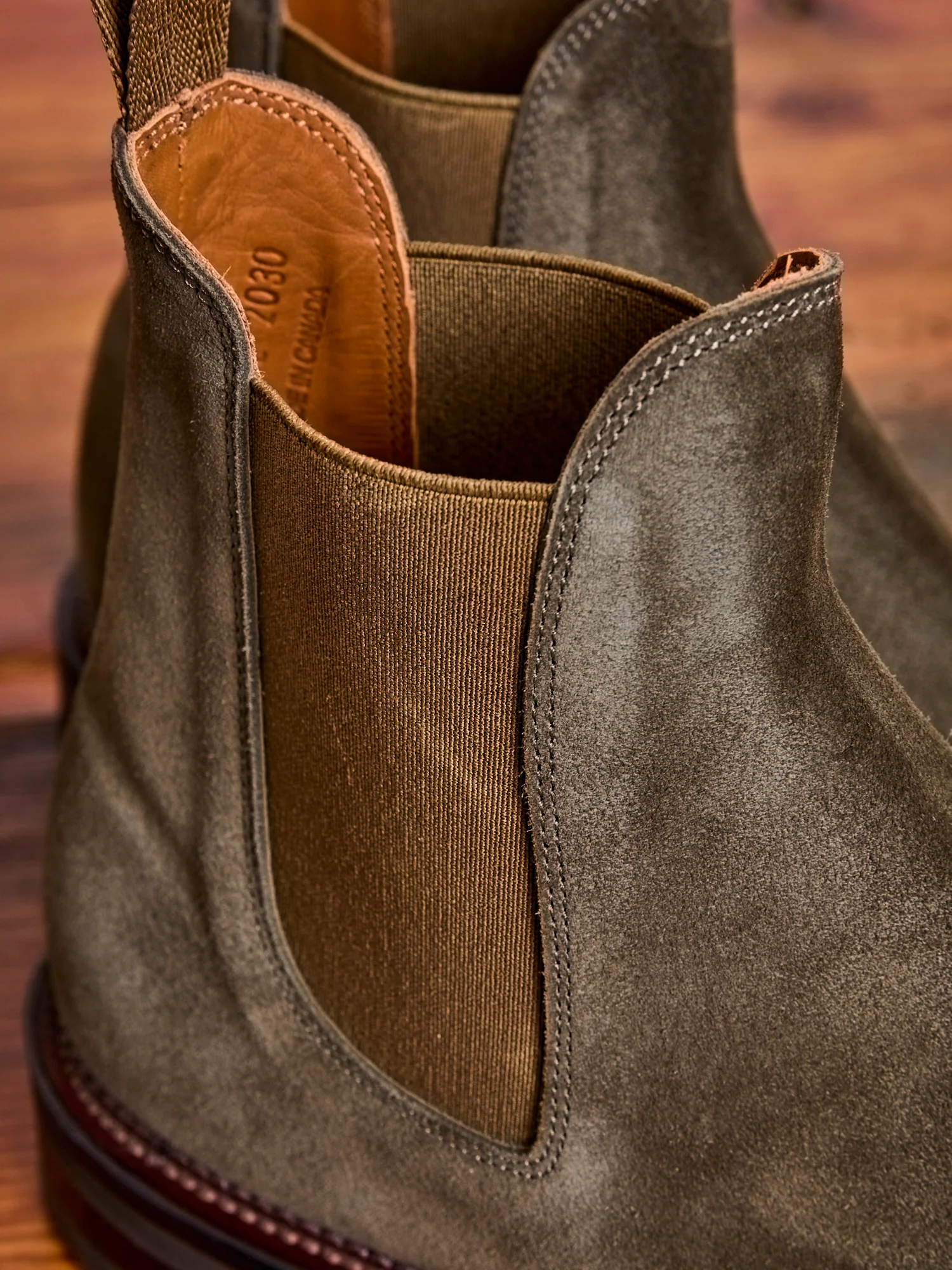 Chelsea Boot 2030 in Dark Olive Janus Calf Suede - Image 7