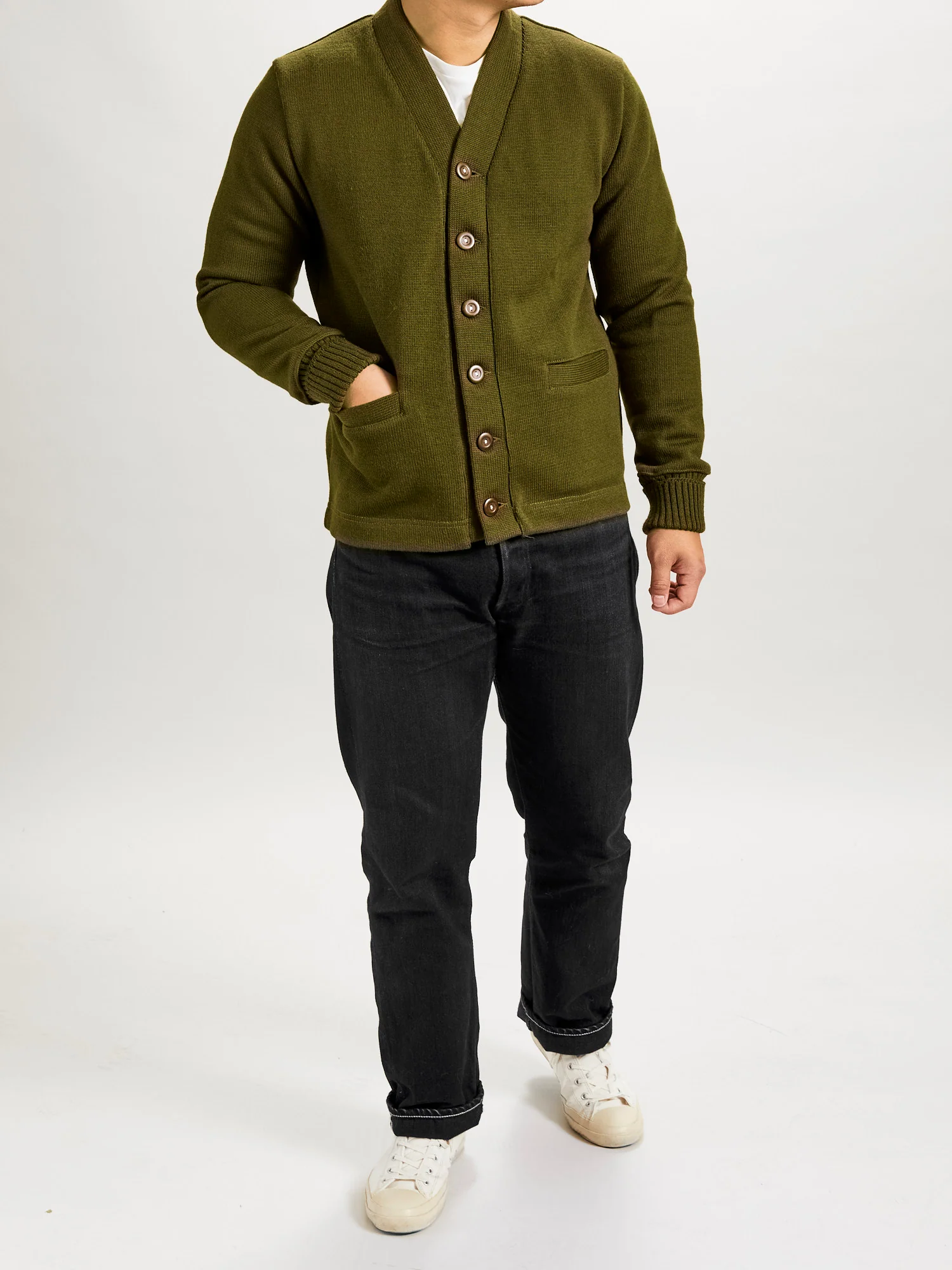 Classic Cardigan in Loden - Image 9