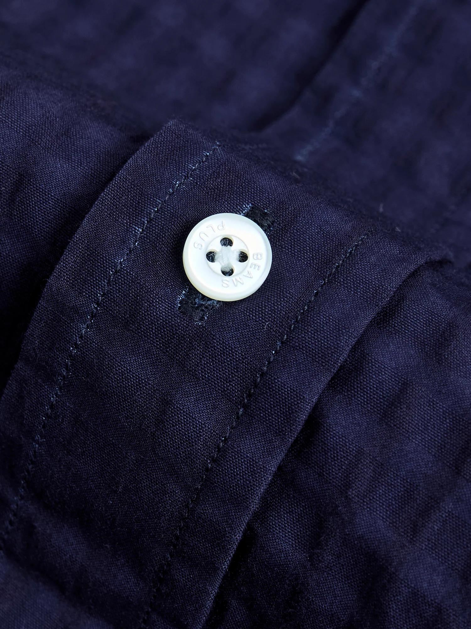 Classic Fit Short Sleeve Button-Down Shirt in Indigo Fade - Image 7