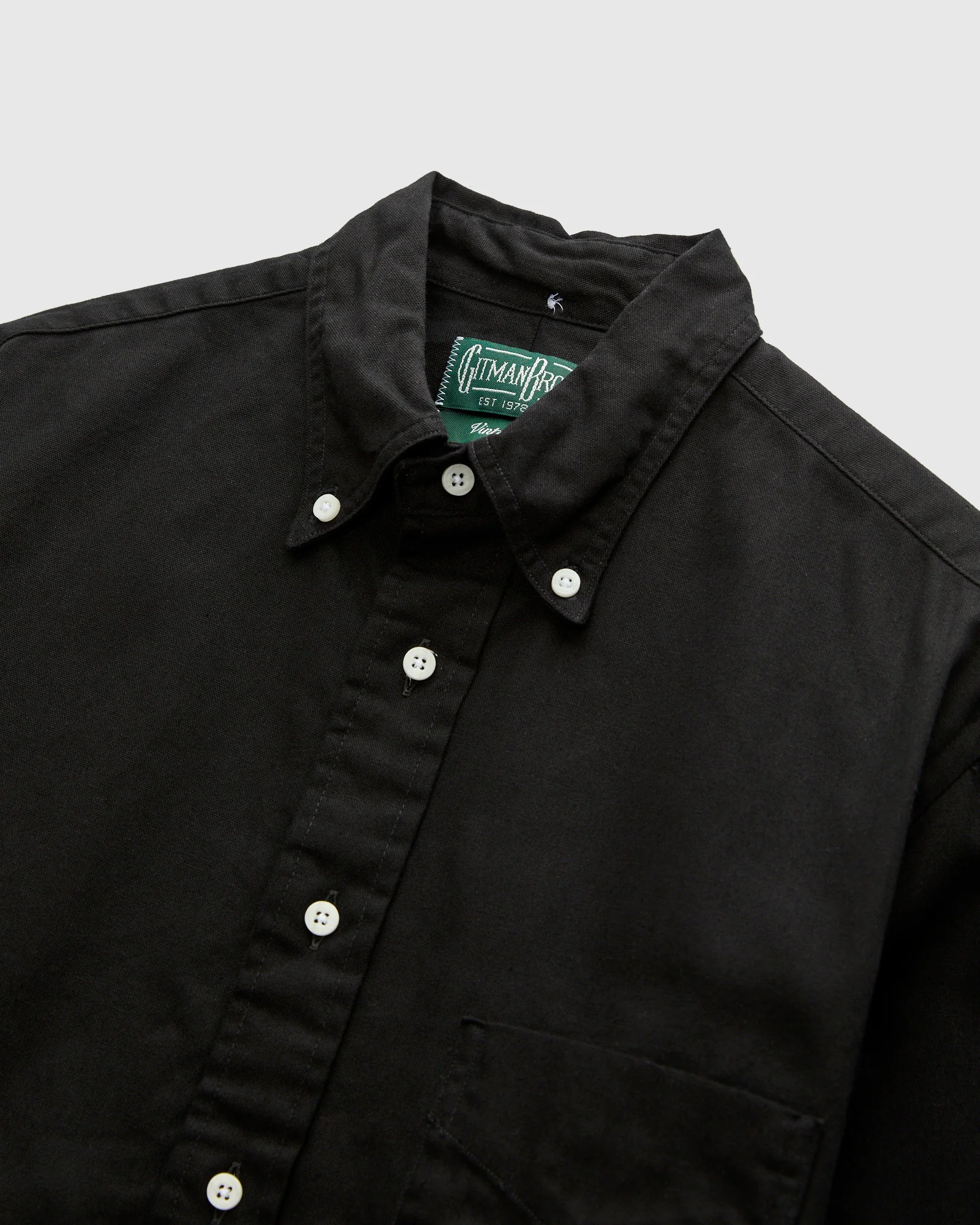 Classic Oxford Button-Down Shirt in Overdye Black - Image 4