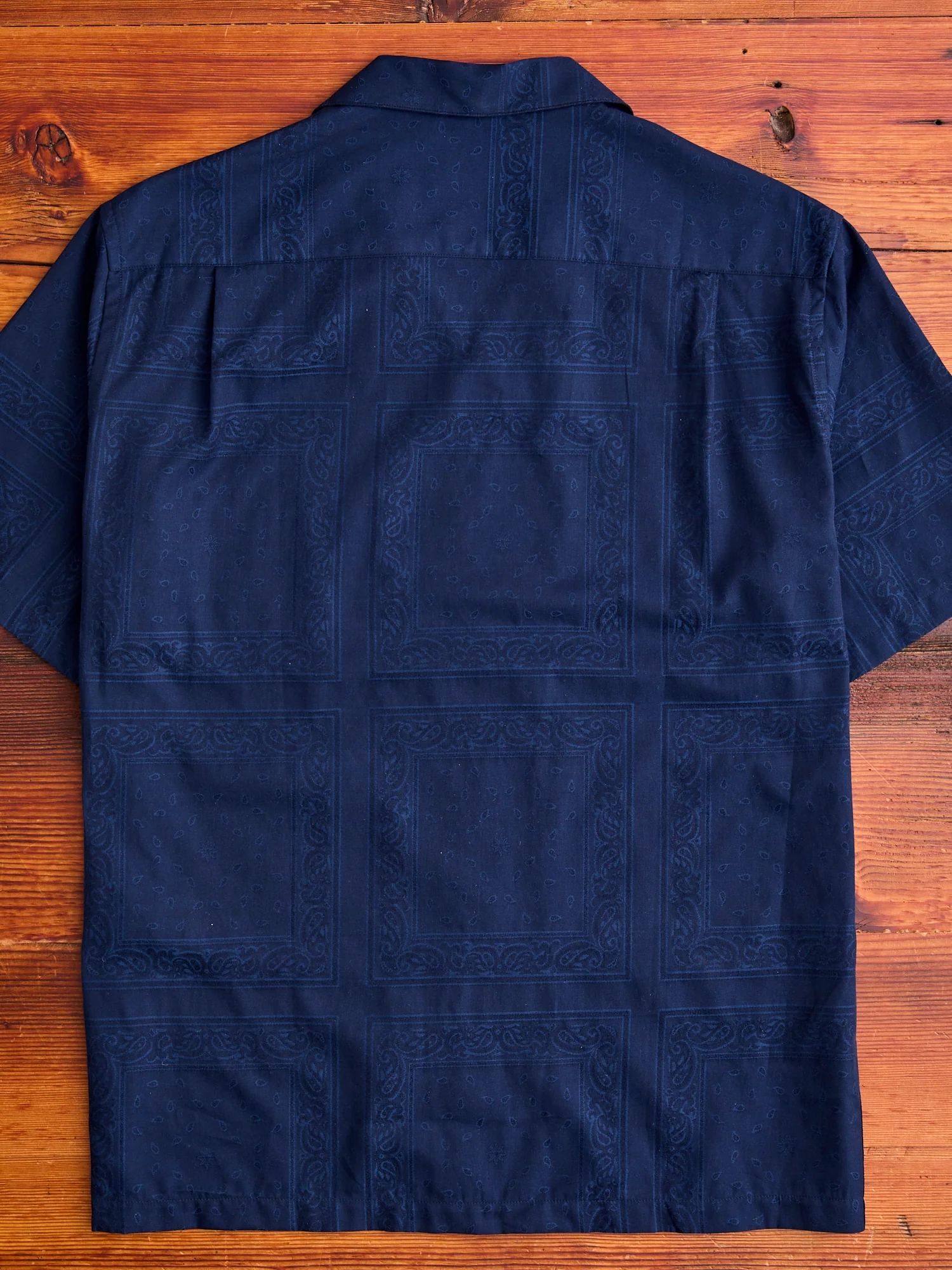 Classic Paisley Button-Up Shirt in Navy - Image 8