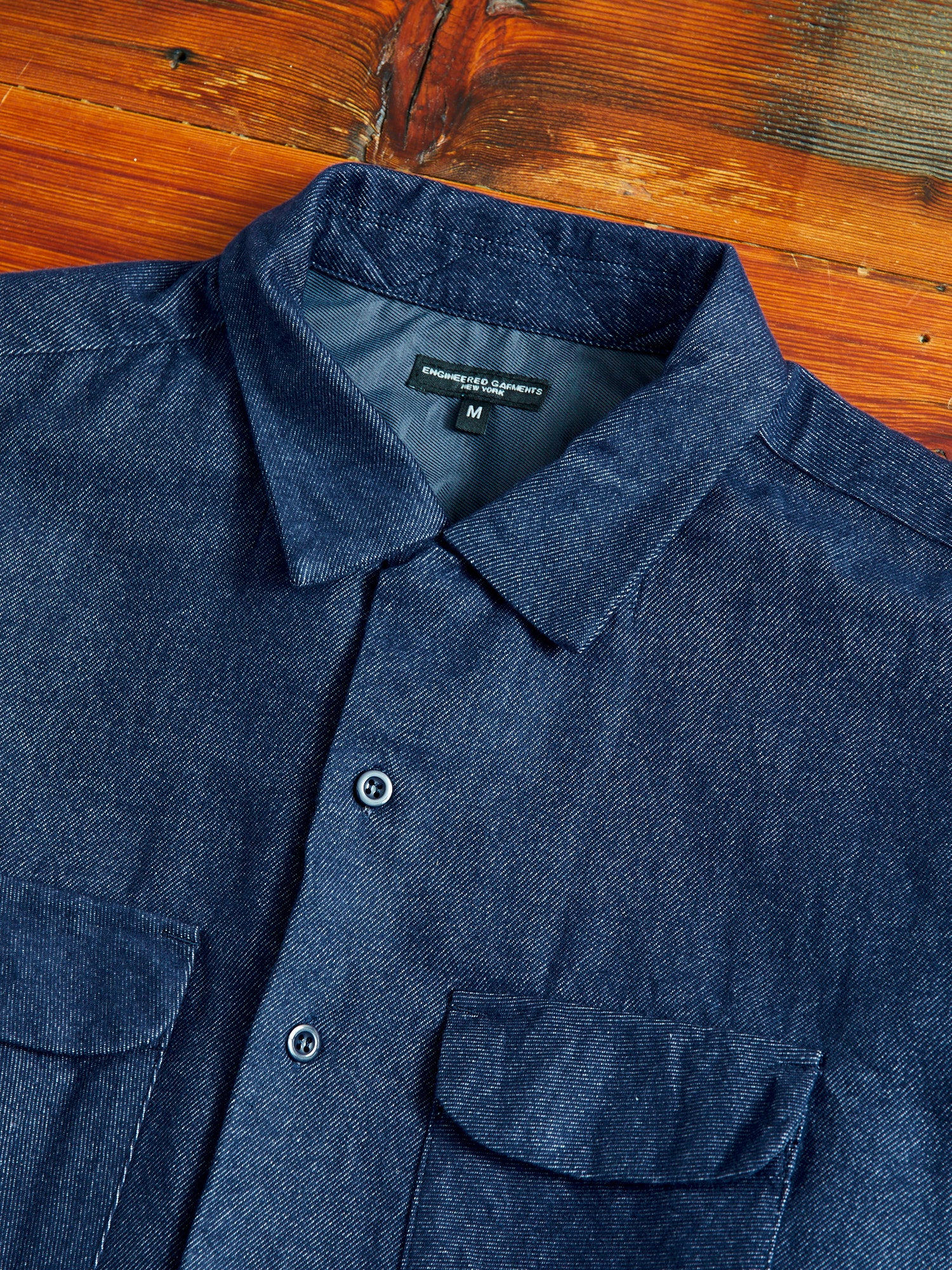Classic Shirt in Indigo Cotton Denim Flannel - Image 3